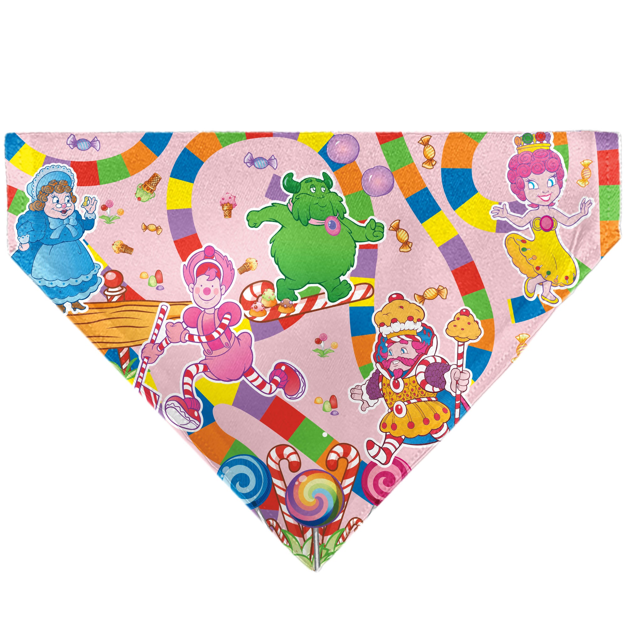 Pet Bandana - CANDY LAND Characters and Icons Collage Pink Pet Bandanas Candy Land