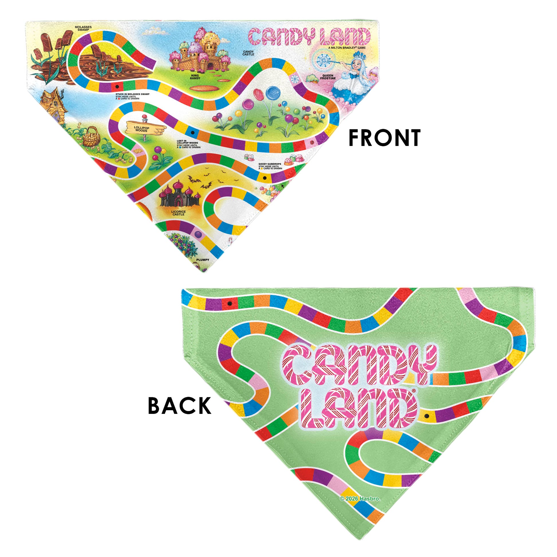 Pet Bandana - CANDY LAND Game Board Game Scenes and Logo Pet Bandanas Candy Land