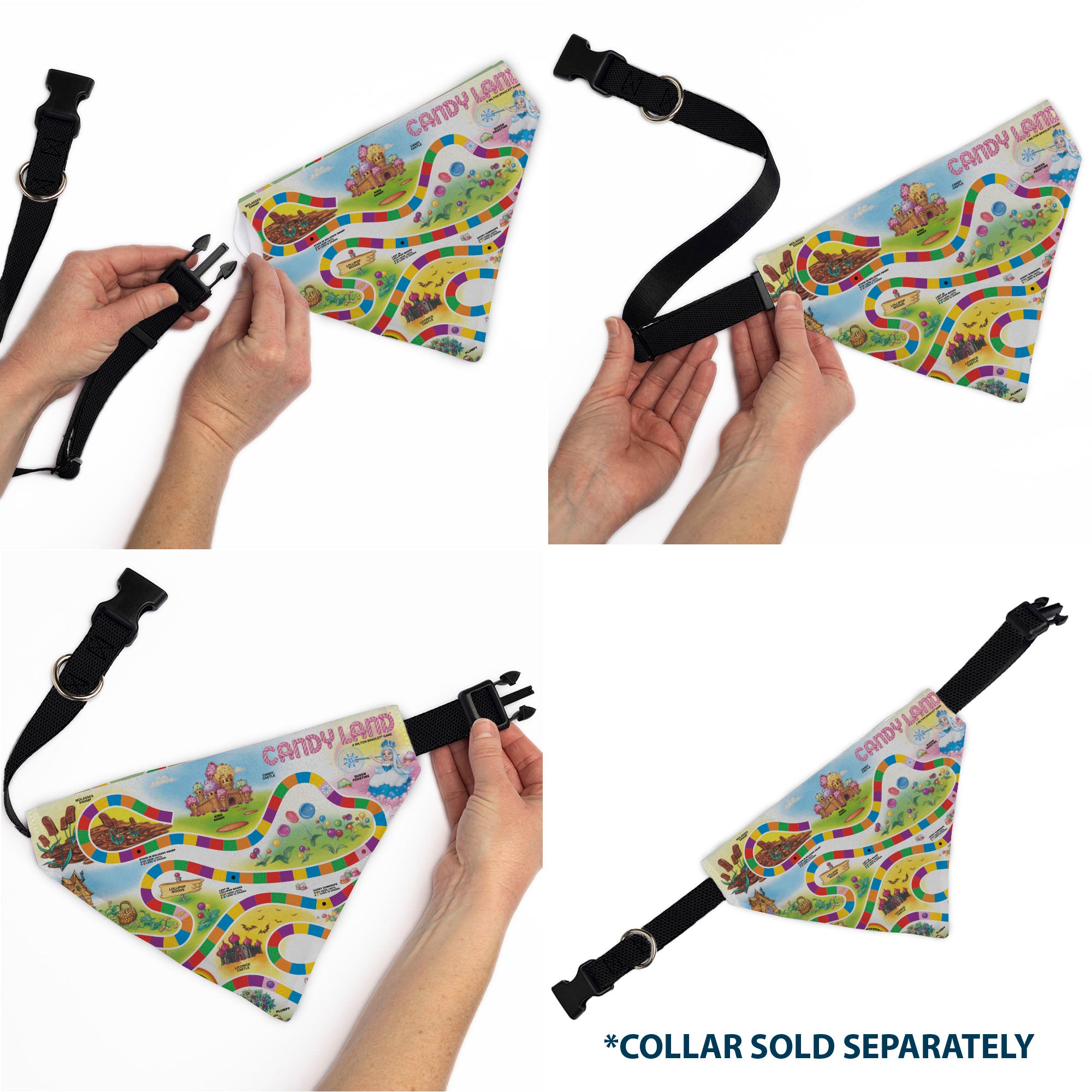 Pet Bandana - CANDY LAND Game Board Game Scenes and Logo Pet Bandanas Candy Land