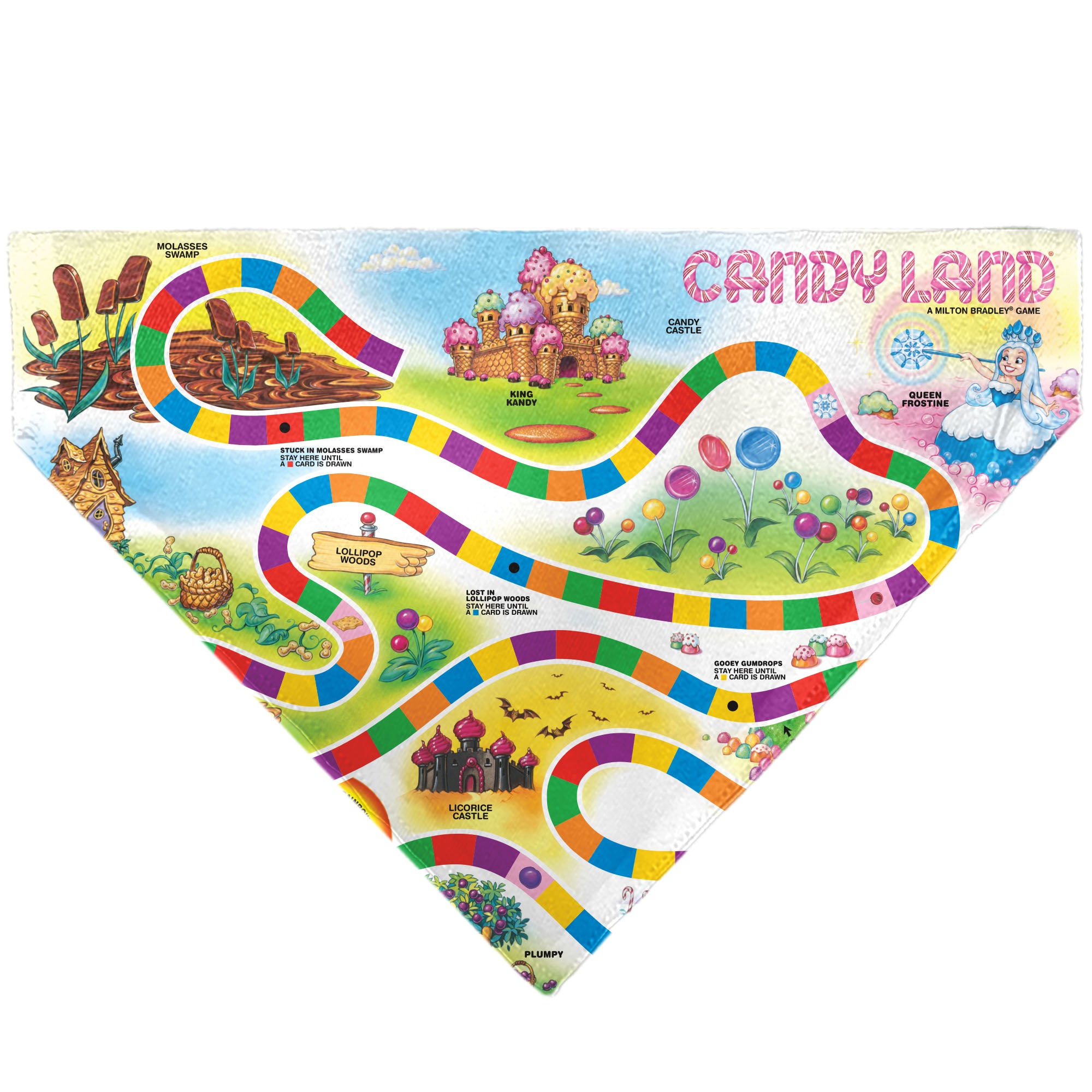 Pet Bandana - CANDY LAND Game Board Game Scenes and Logo Pet Bandanas Candy Land