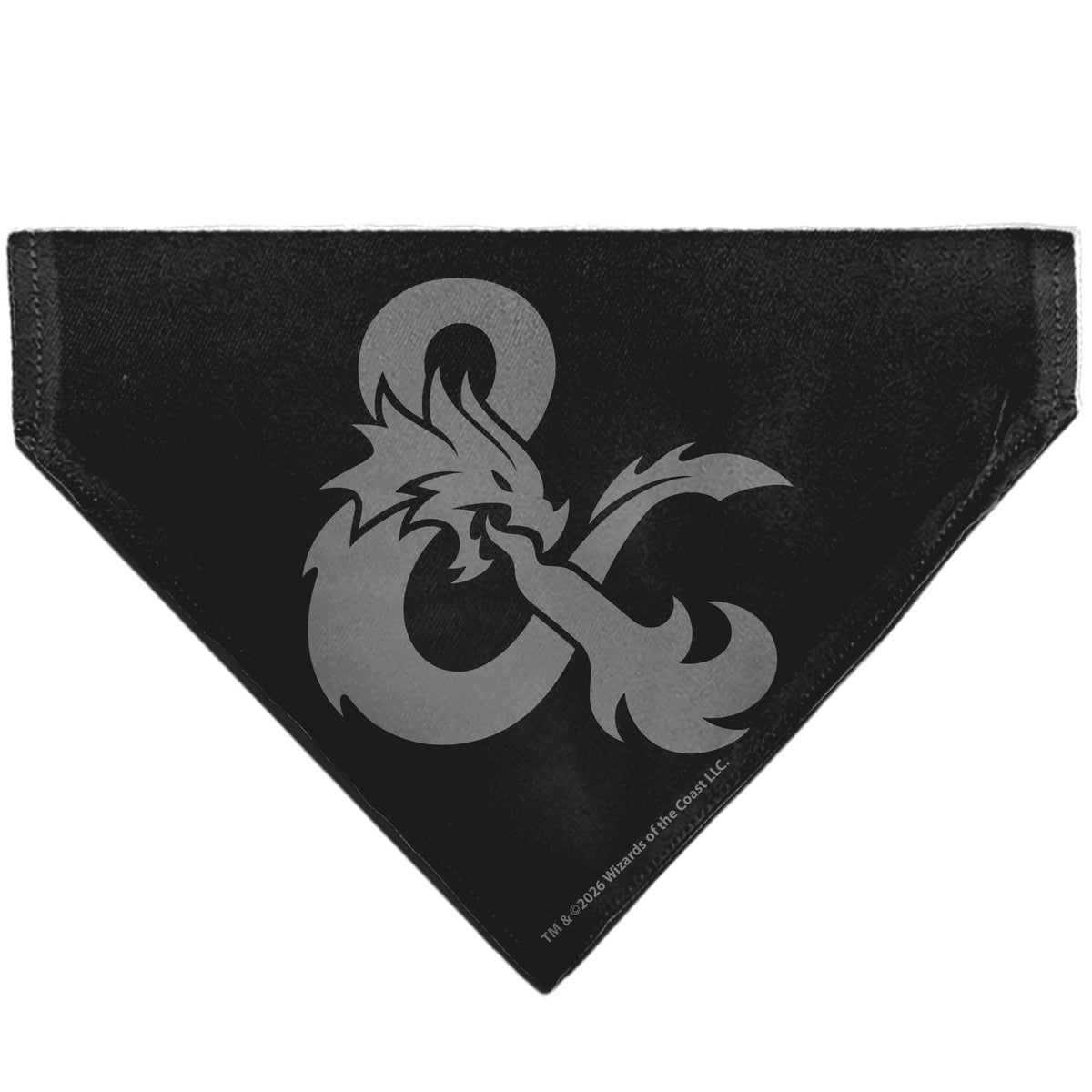 Pet Bandana - Dungeons & Dragons Dice Scattered and Ampersand Logo Dark Gray Pet Bandanas Dungeons & Dragons