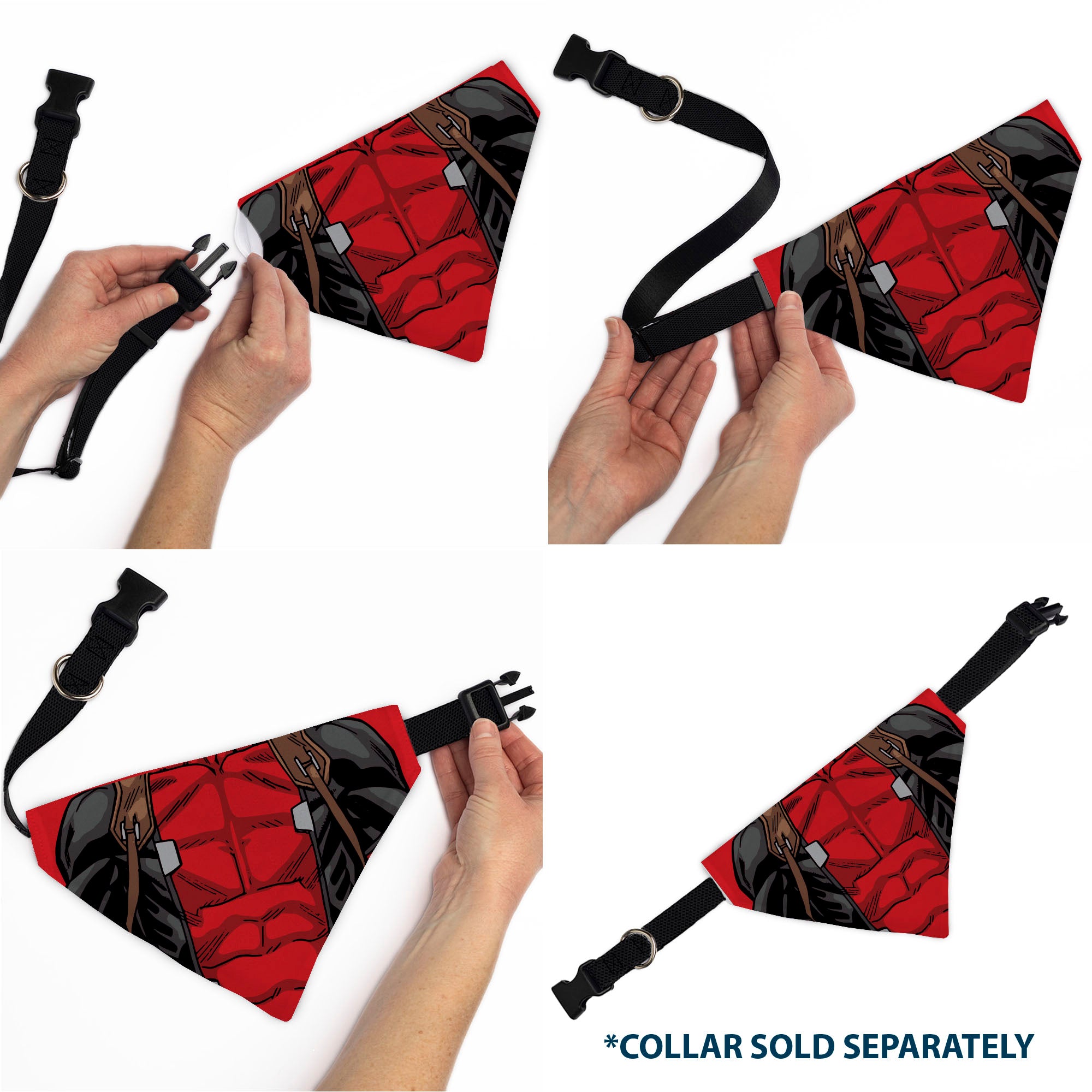 Pet Bandana - Deadpool Suit Chest Detail Red/Black Pet Bandanas Marvel Comics