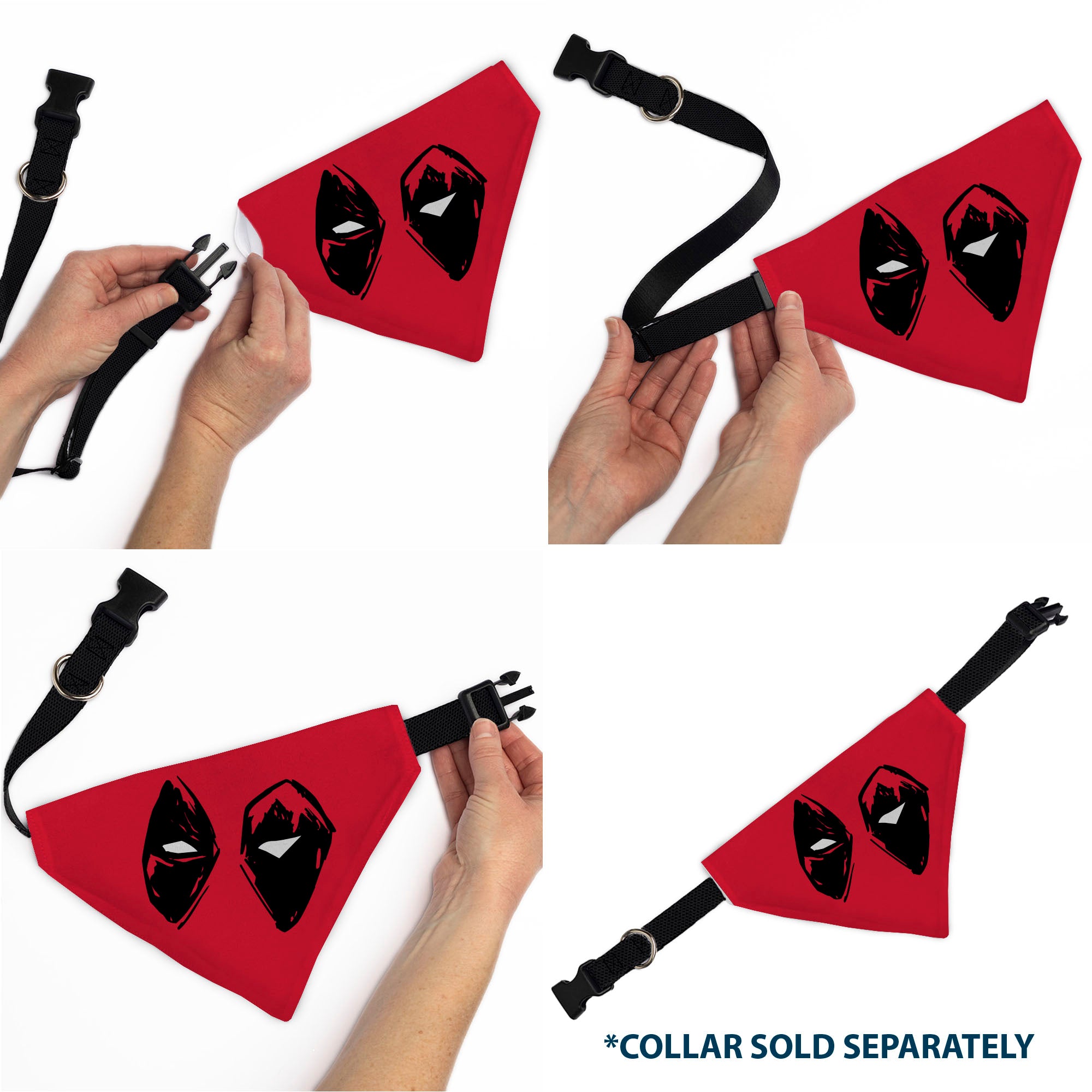 Pet Bandana - Deadpool Eyes Sketch Red/Black Pet Bandanas Marvel Comics