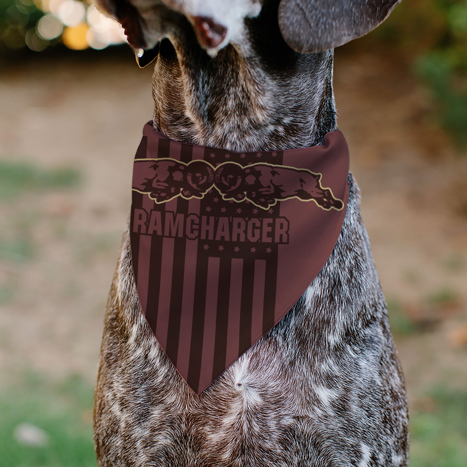 Pet Bandana - RAM CHARGER Americana Browns/Black Pet Bandanas Ram