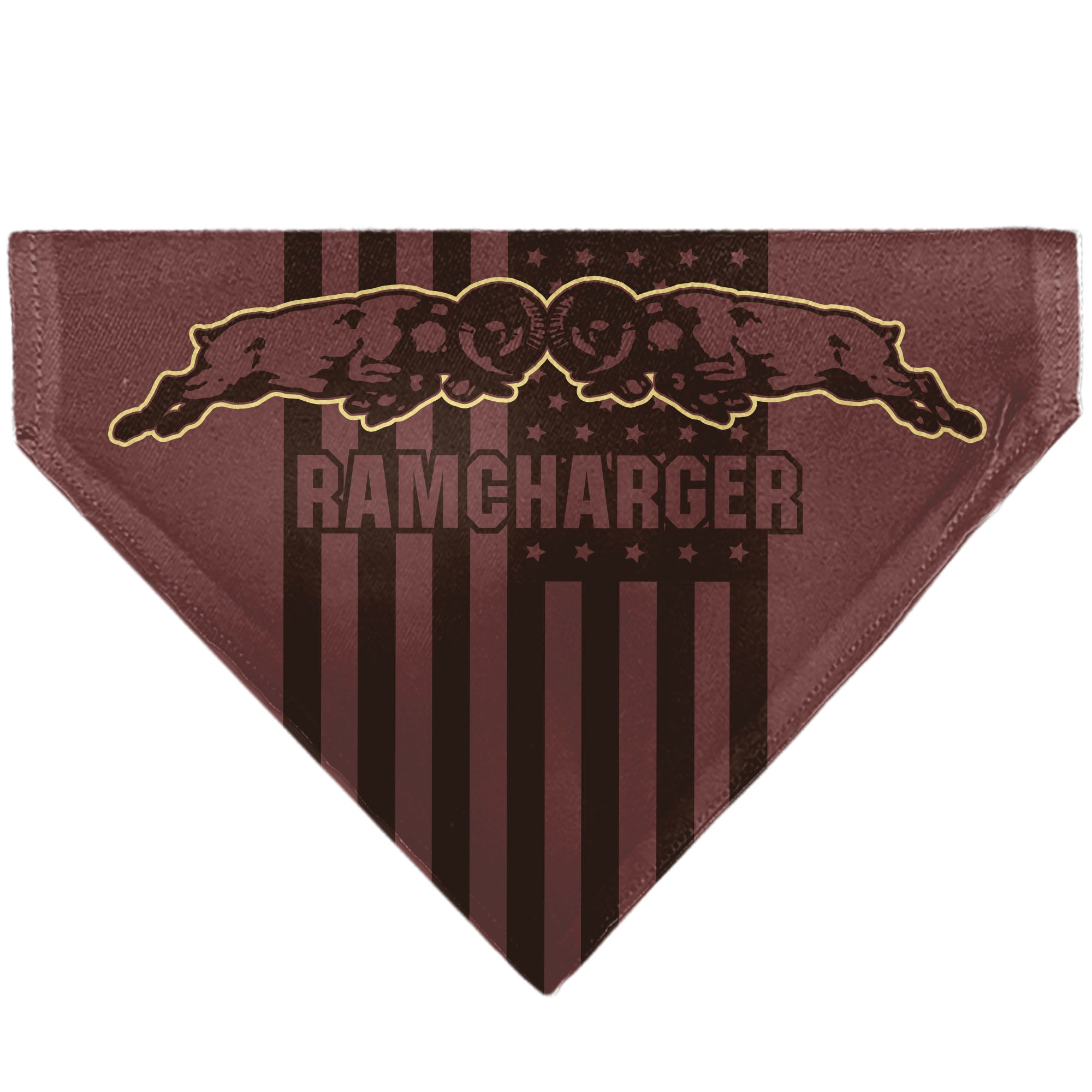 Pet Bandana - RAM CHARGER Americana Browns/Black Pet Bandanas Ram
