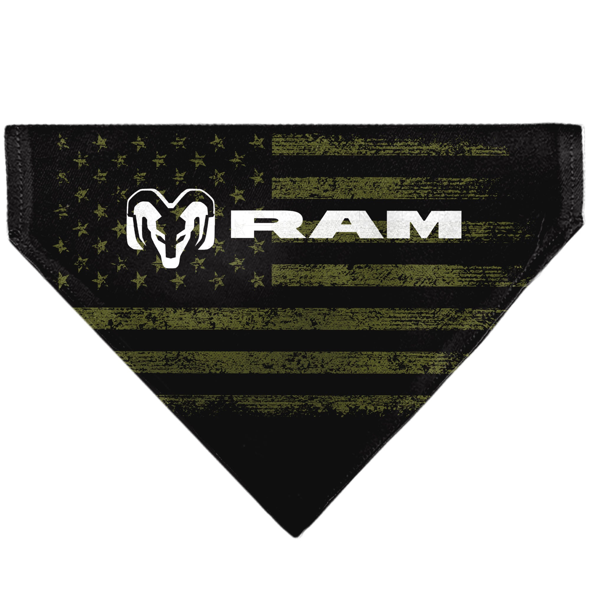 Pet Bandana - RAM Americana Stars and Stripes Weathered Black/Brown/White Pet Bandanas Ram