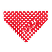Pet Bandana - MINNIE MOUSE Autograph Script Polka Dot Red/White Pet Bandanas Disney