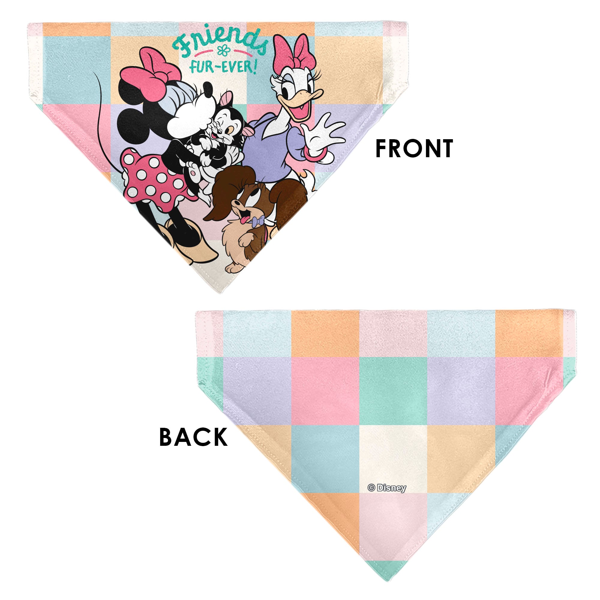 Pet Bandana - Minnie Mouse and Daisy Duck with Figaro and Fifi FRIENDS FUR-EVER Multi Color Pet Bandanas Disney