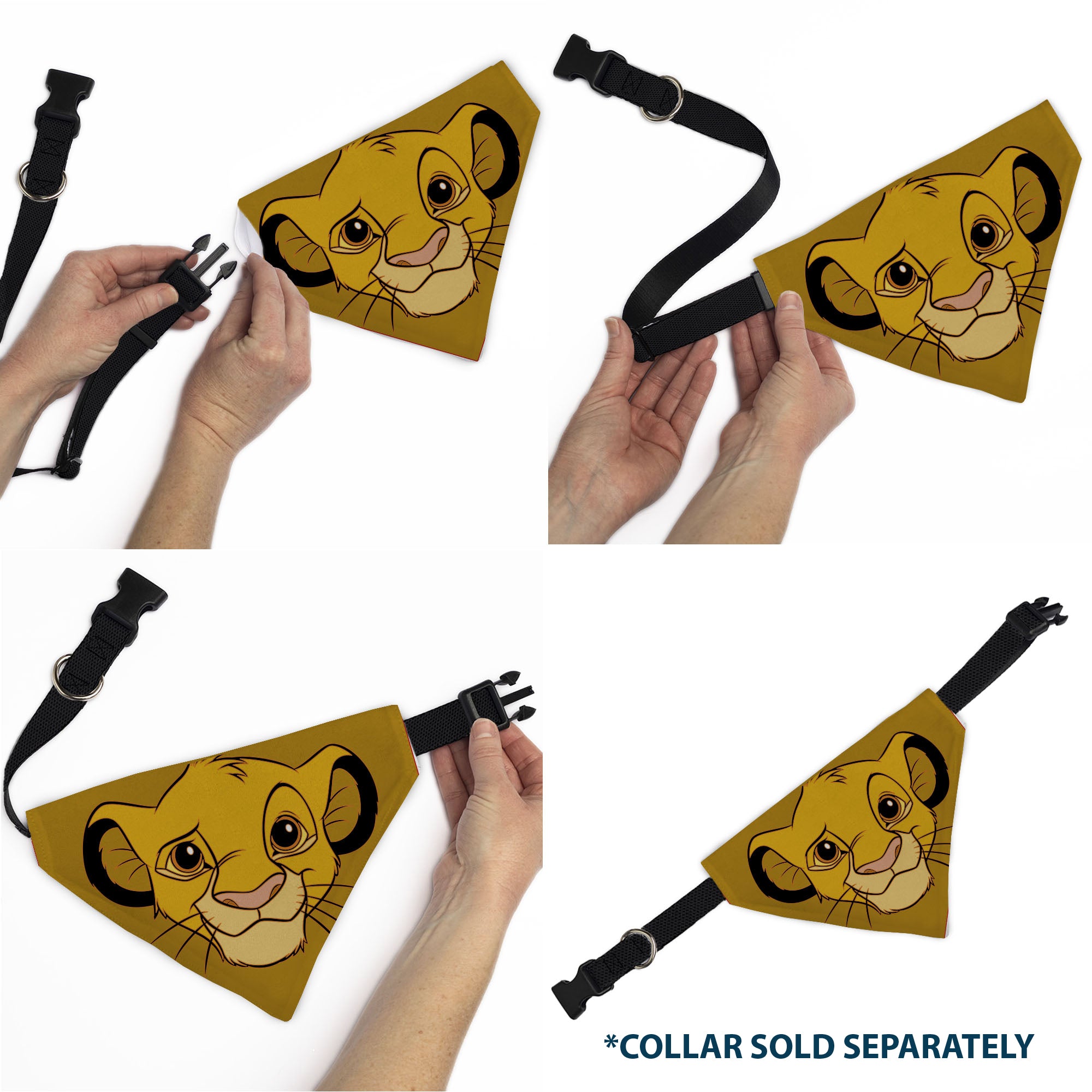 Pet Bandana - Lion King Young Simba Face Close-Up Orange Pet Bandanas Disney