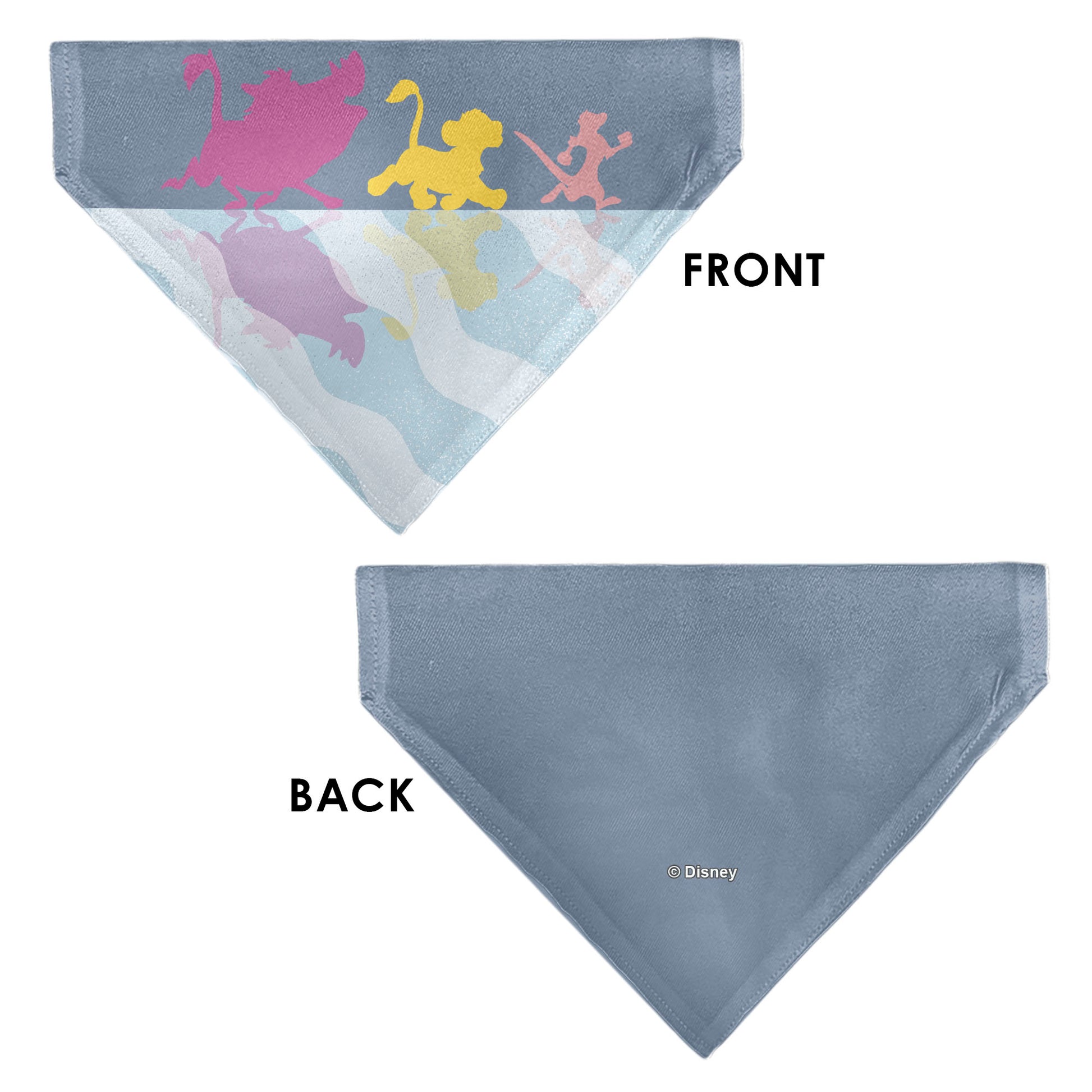 Pet Bandana - Lion King No Worries Silhouette Reflection Pose Blues/Pinks/Yellow Pet Bandanas Disney