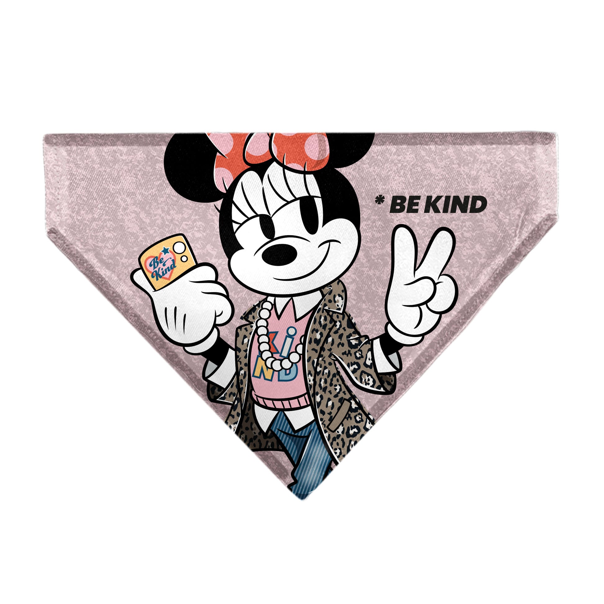 Pet Bandana - Minnie Mouse BE KIND Peace Pose Pinks Pet Bandanas Disney