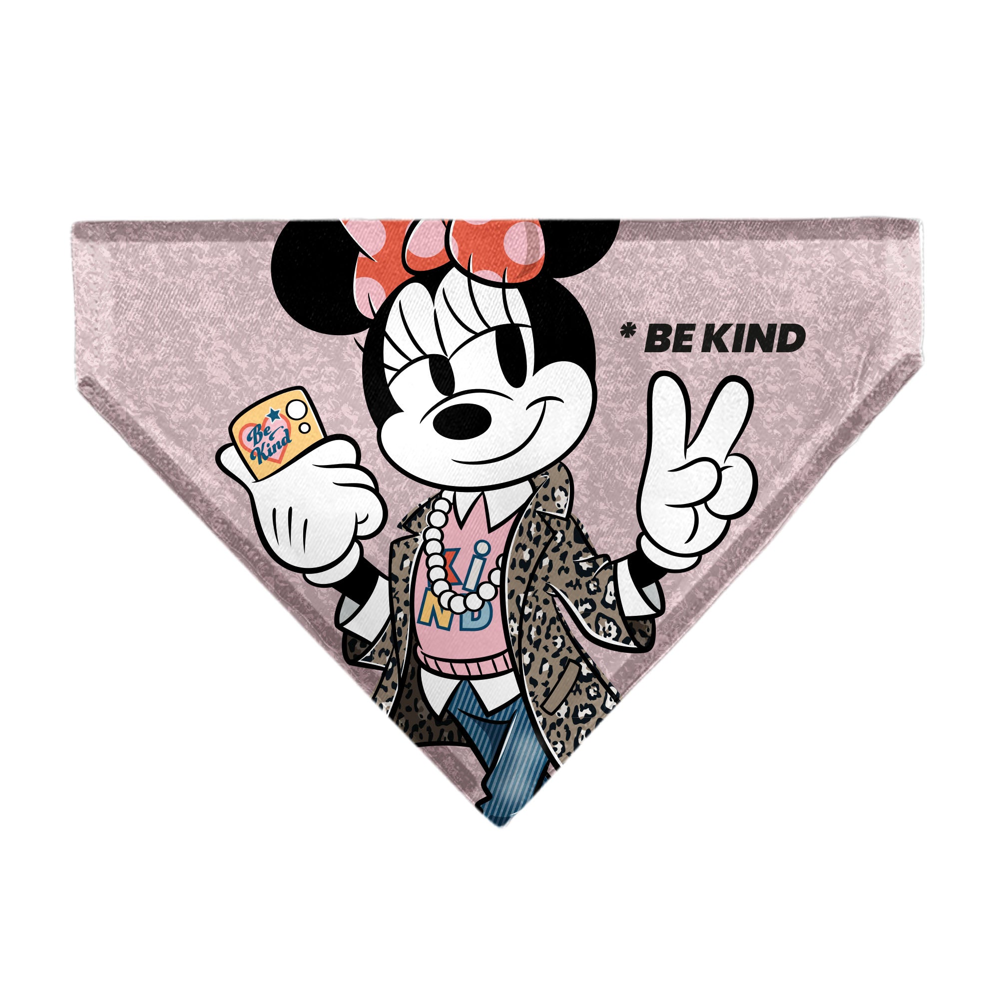 Pet Bandana - Minnie Mouse BE KIND Peace Pose Pinks Pet Bandanas Disney