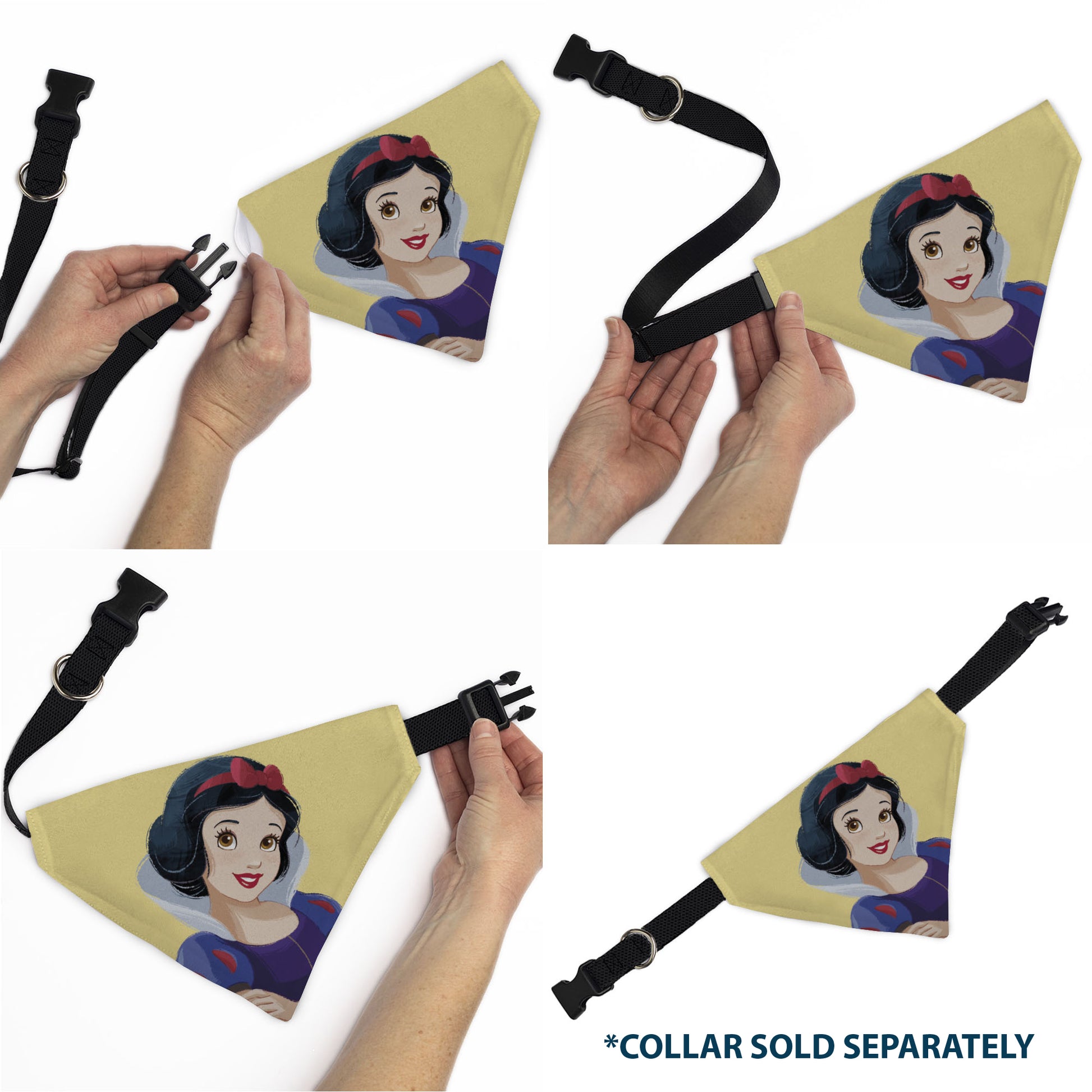 Pet Bandana - Snow White Smiling Face Pose Yellow Pet Bandanas Disney