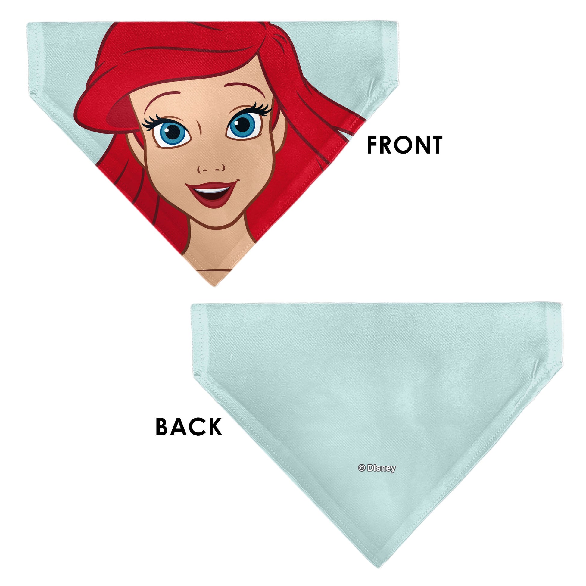 Pet Bandana - The Little Mermaid Ariel Face Close-Up Light Blue Pet Bandanas Disney