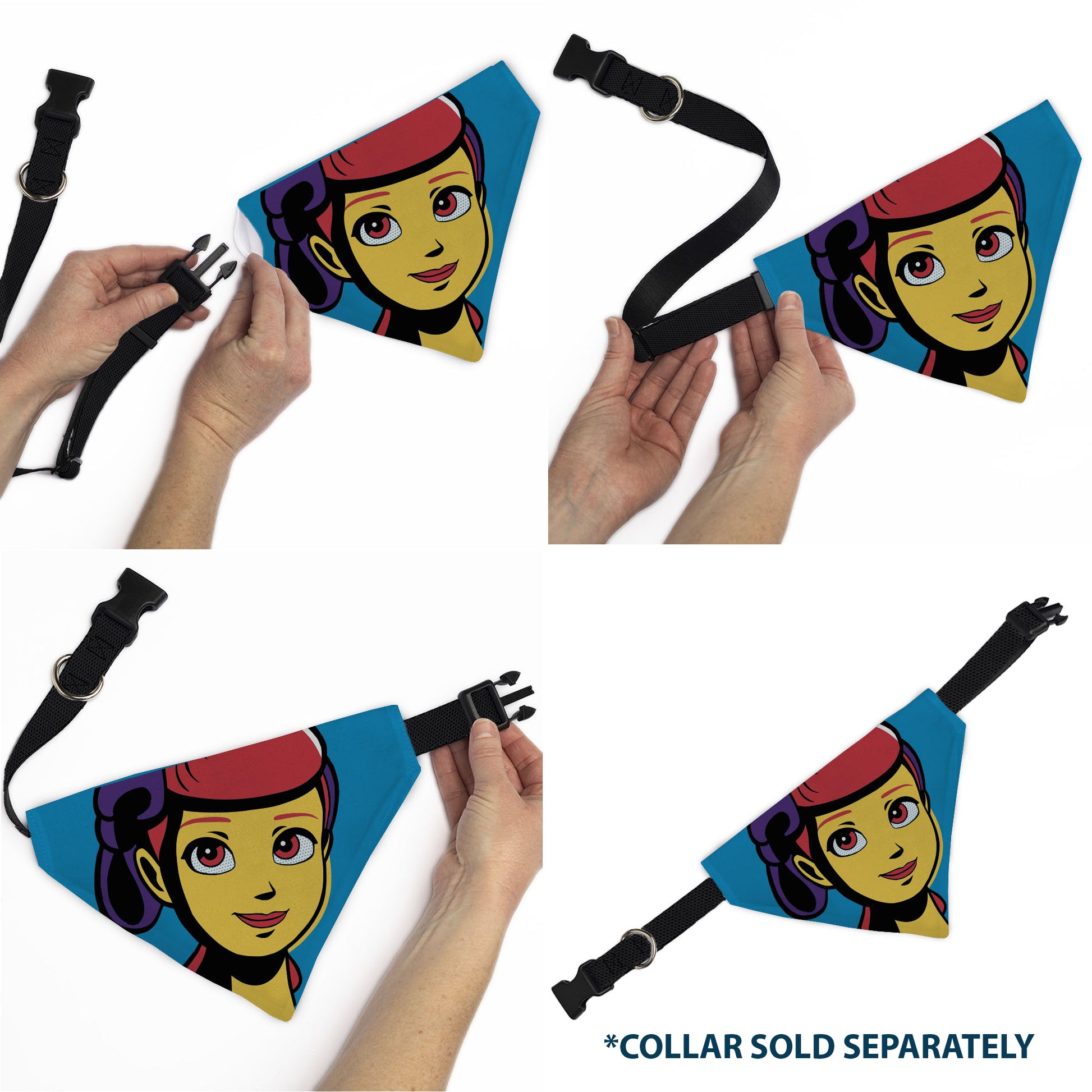 Pet Bandana - Toy Story Bo Peep Close-Up Pop Art Face Blue Pet Bandanas Disney