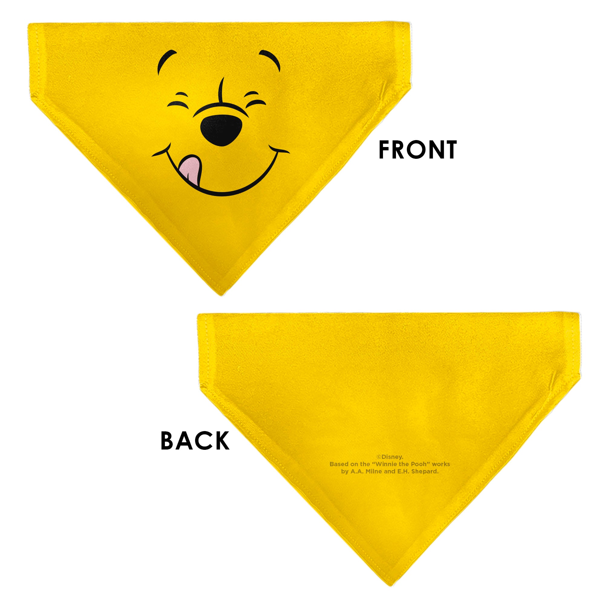 Pet Bandana - Winnie the Pooh Winking Smiling Face Golden Yellow
