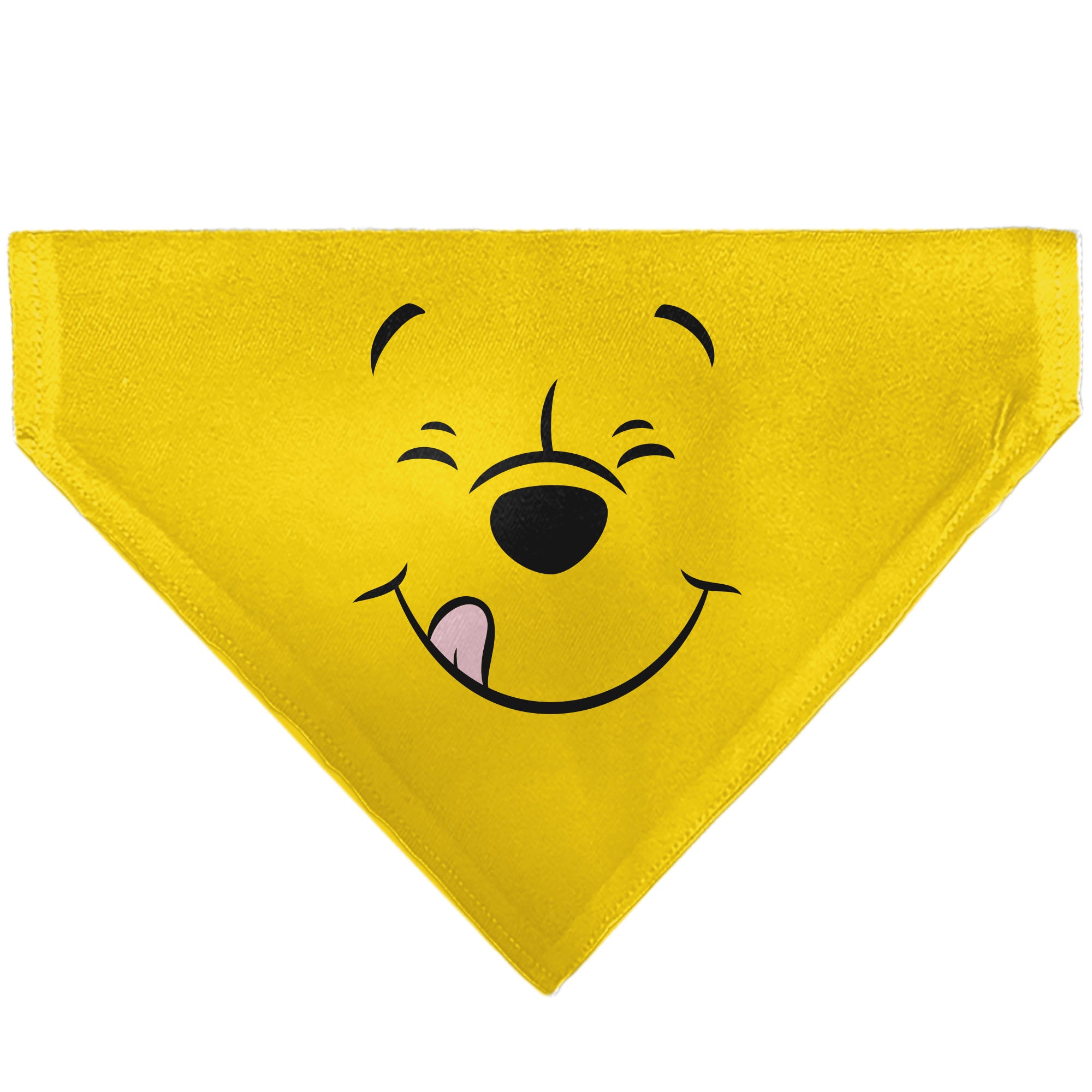 Pet Bandana - Winnie the Pooh Winking Smiling Face Golden Yellow