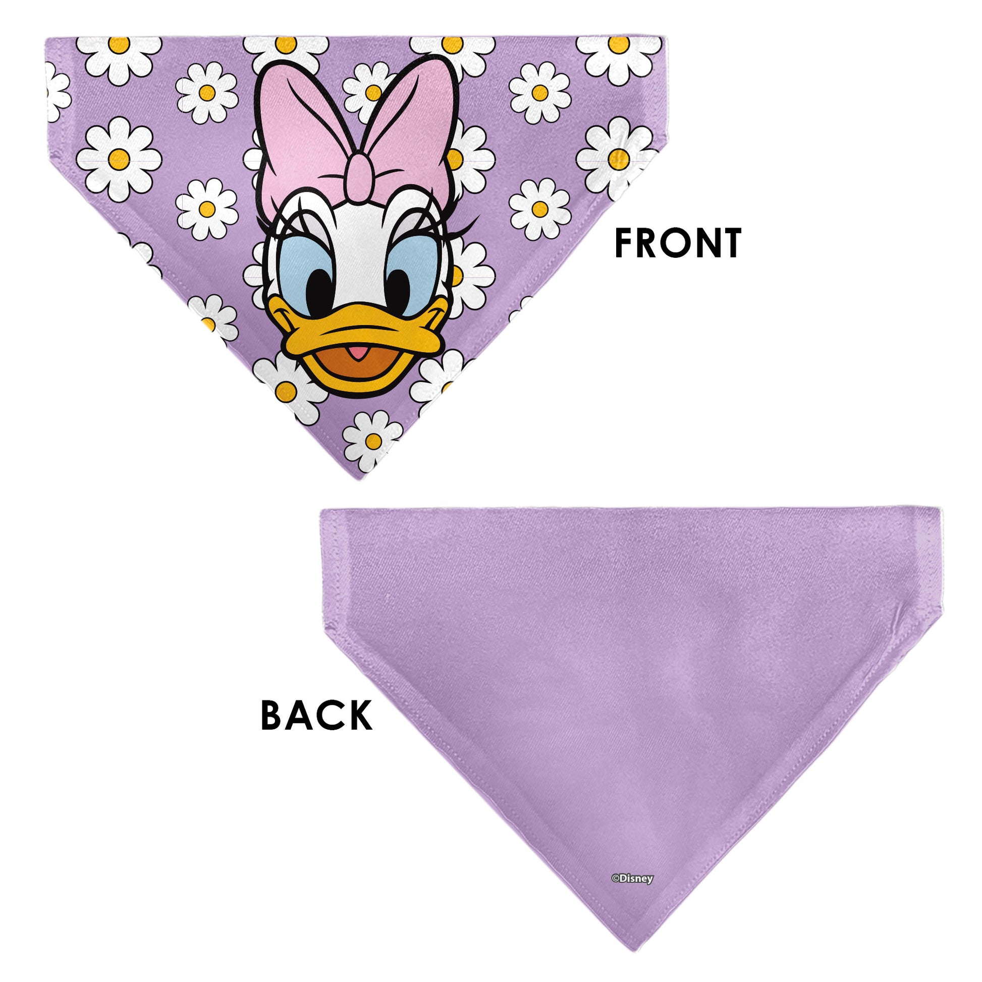 Pet Bandana - Daisy Duck Smiling Pose with Daisies Lavender Pet Bandanas Disney