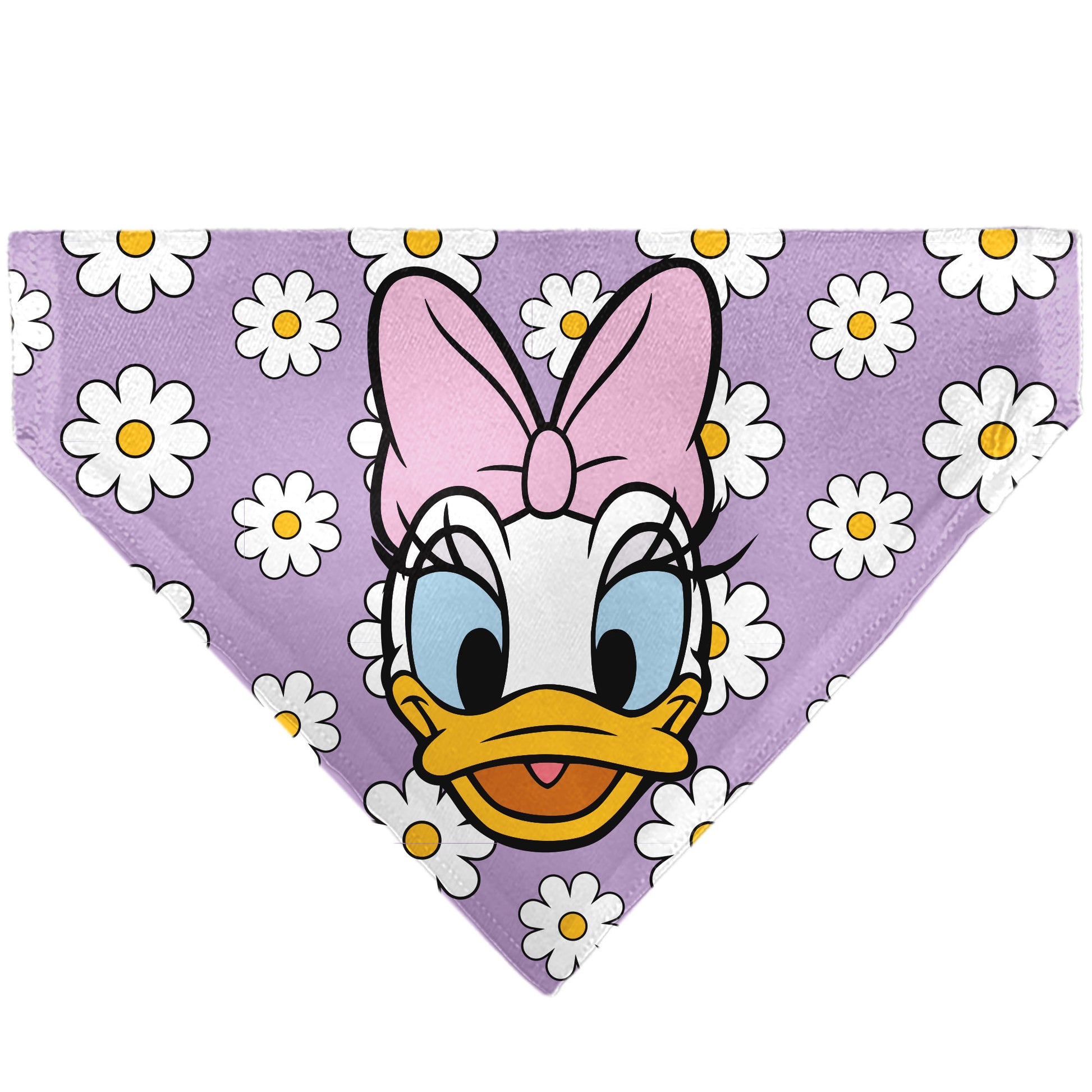 Pet Bandana - Daisy Duck Smiling Pose with Daisies Lavender Pet Bandanas Disney