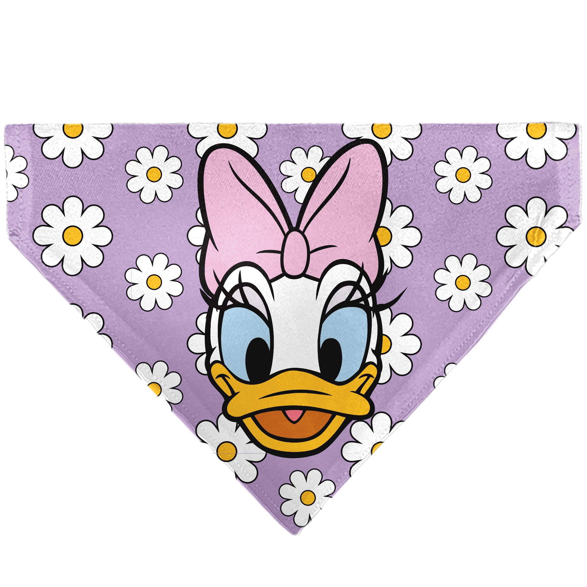 Pet Bandana - Daisy Duck Smiling Pose with Daisies Lavender Pet Bandanas Disney