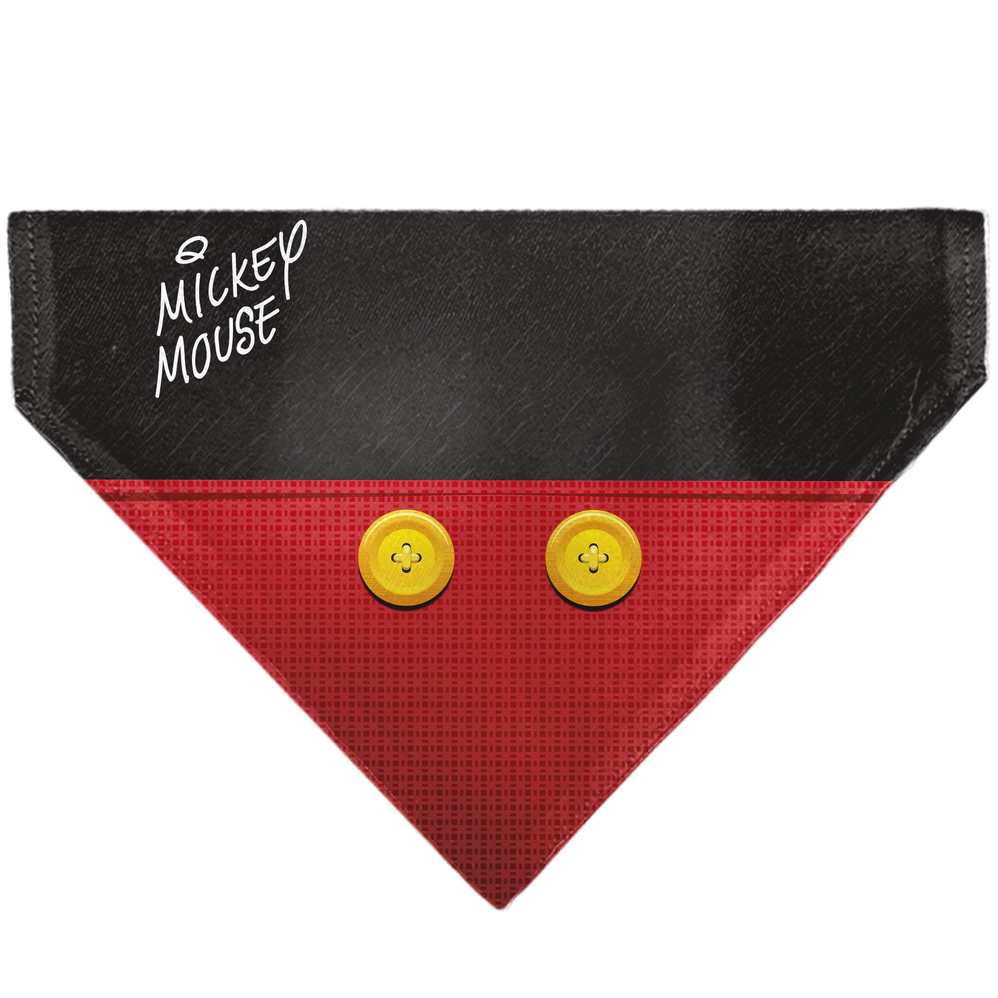 Pet Bandana - Mickey Mouse Buttons Black/Red Pet Bandanas Disney