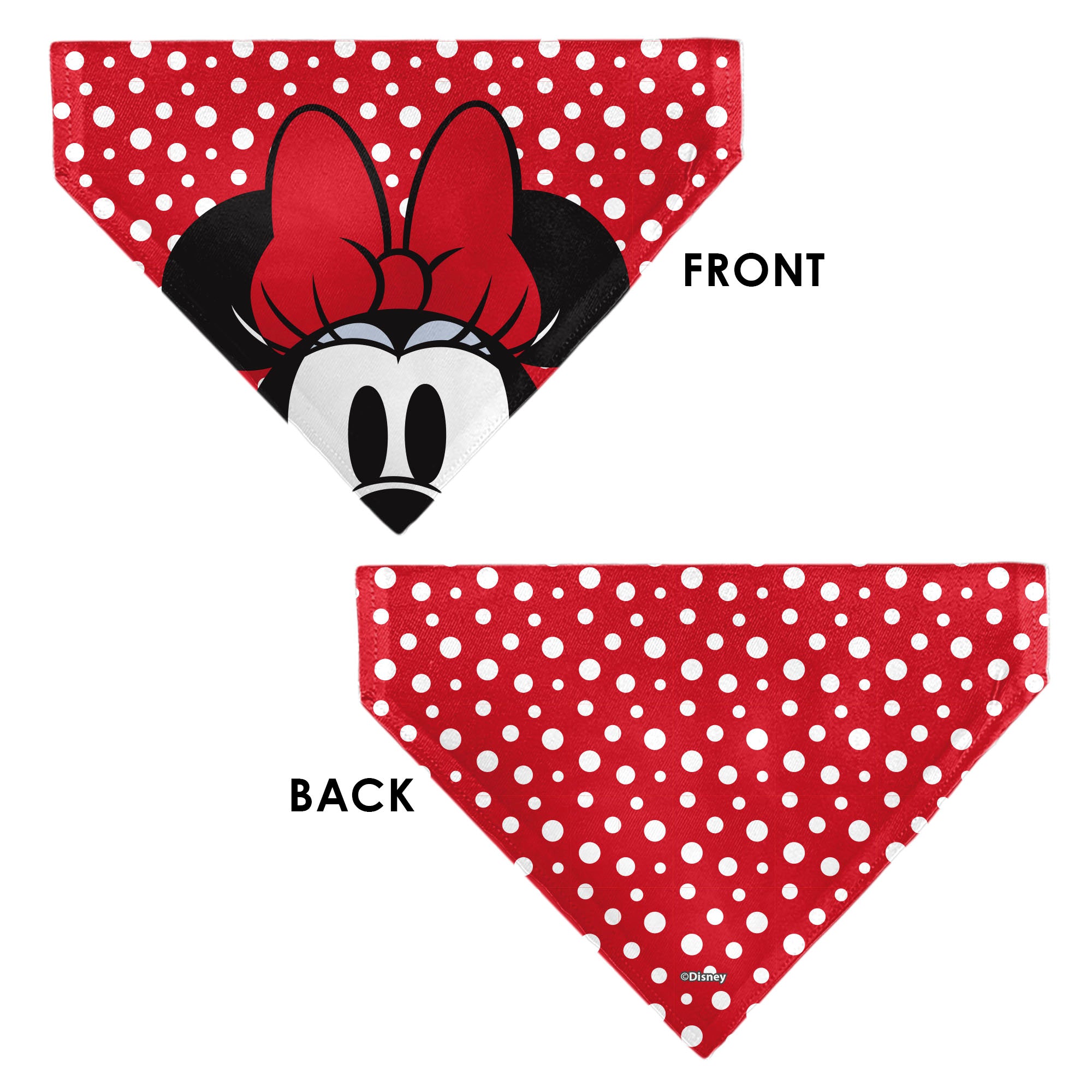 Pet Bandana - Minnie Mouse Button Eyes Pose Polka Dot Red/White Pet Bandanas Disney