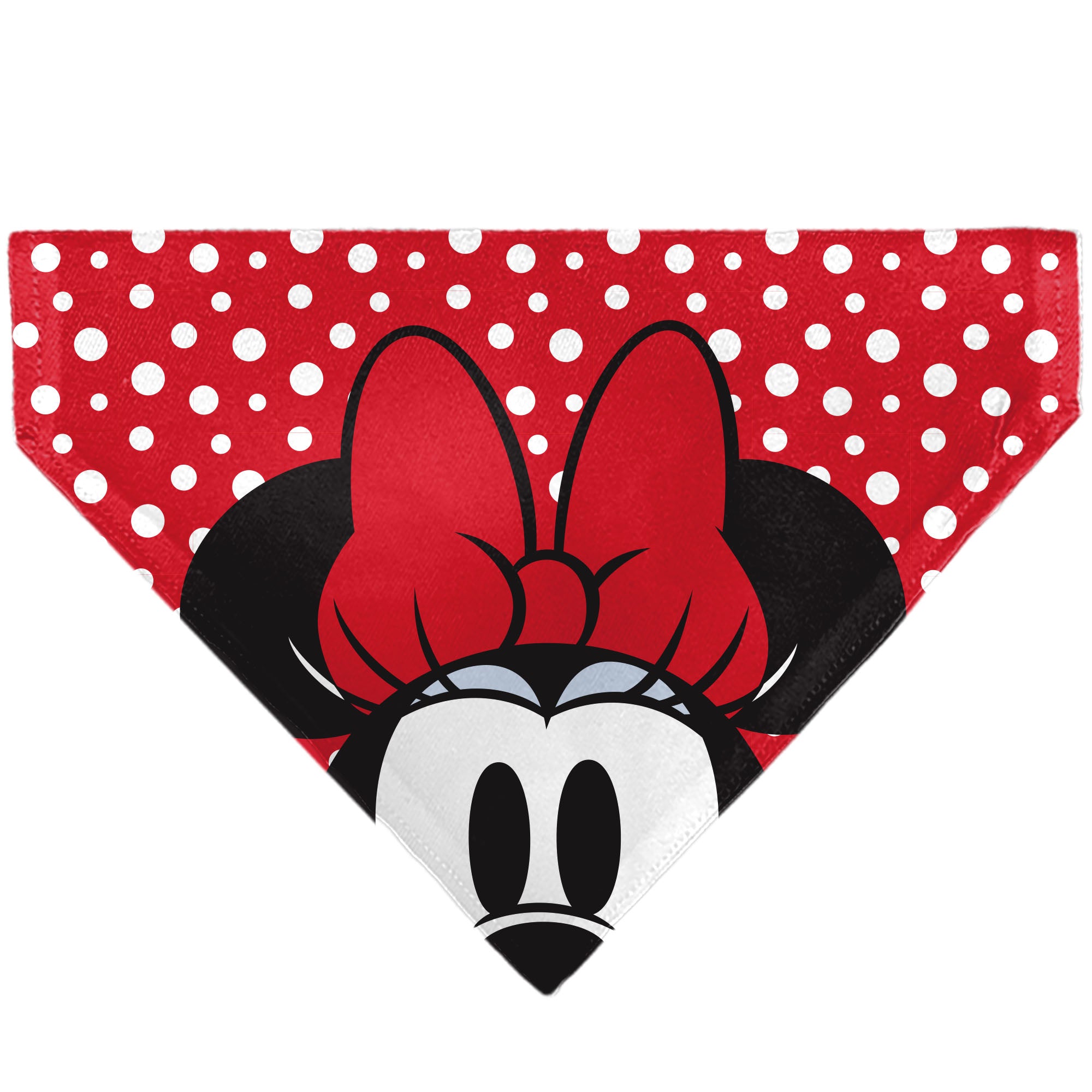 Pet Bandana - Minnie Mouse Button Eyes Pose Polka Dot Red/White Pet Bandanas Disney