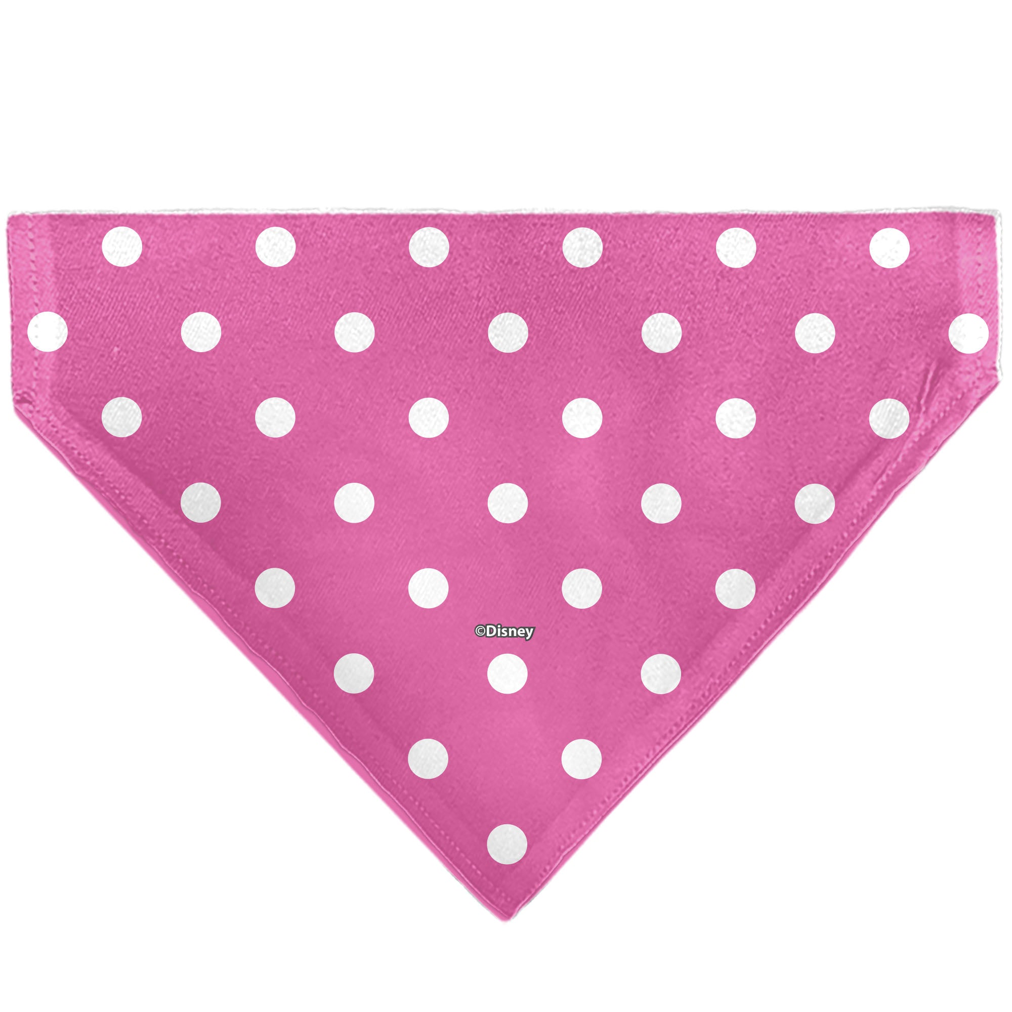 Pet Bandana - Minnie Mouse Face Polka Dot Pink/White Pet Bandanas Disney