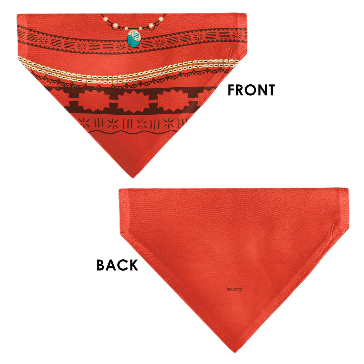 Pet Bandana - Moana Top Print Pattern Orange/Brown Pet Bandanas Disney