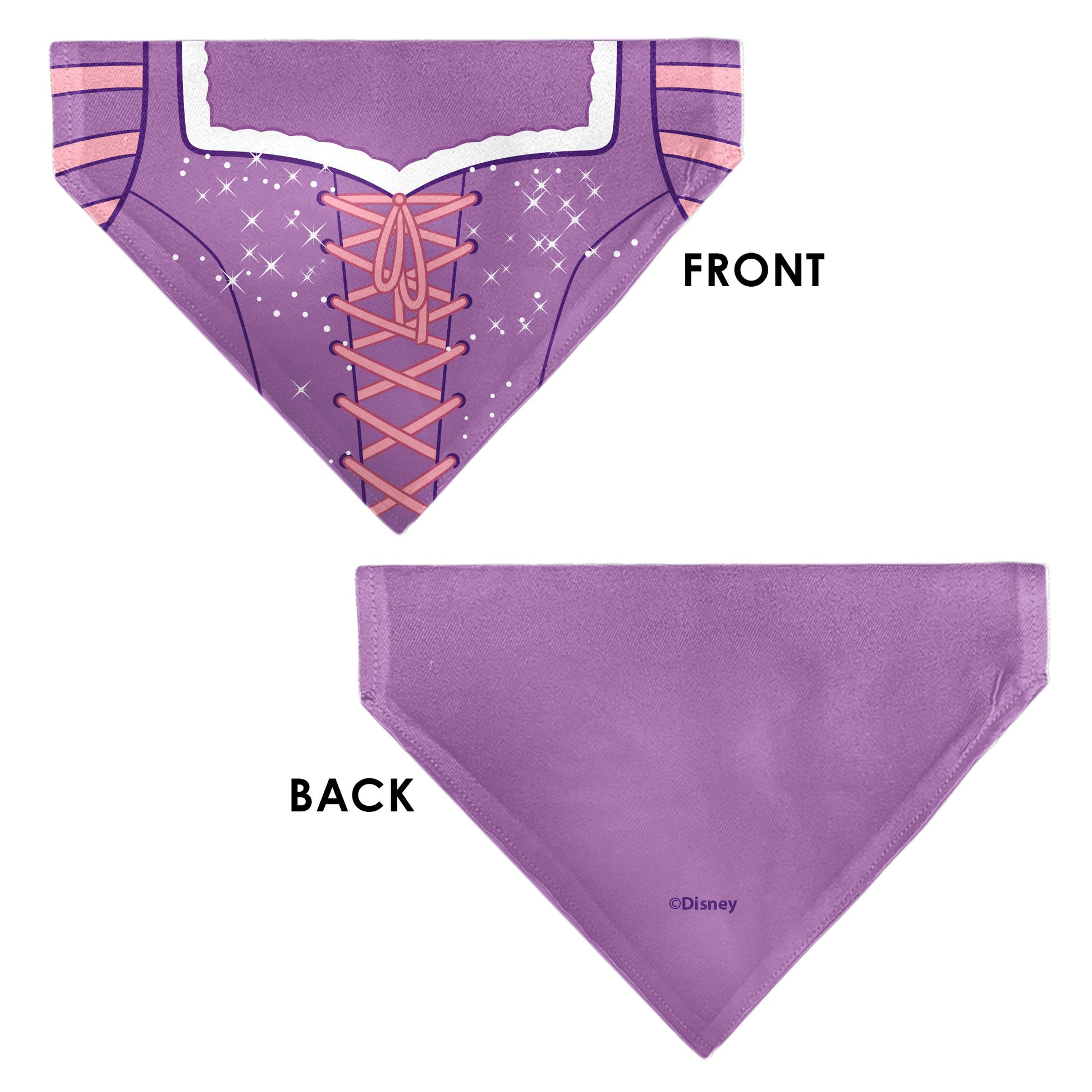 Pet Bandana - Tangled Princess Rapunzel Dress Print Lavender/Pinks Pet Bandanas Disney