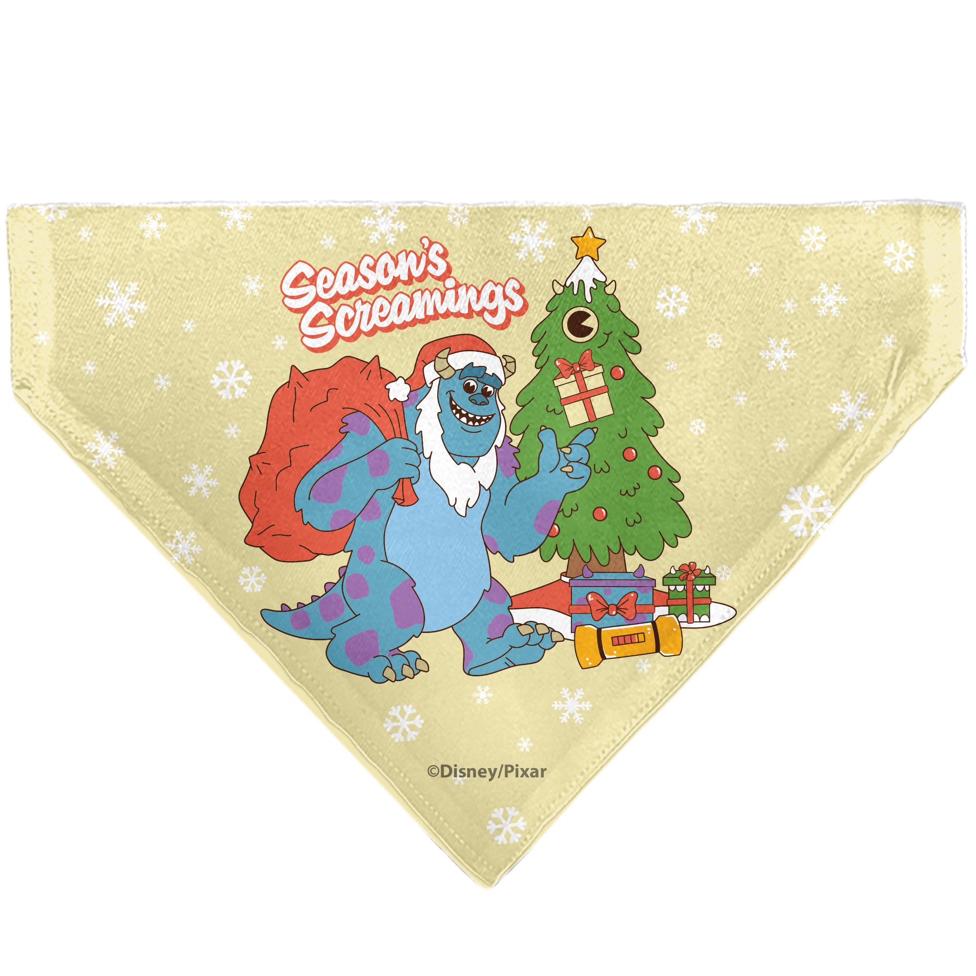 Pet Bandana - Monsters Sulley and Mike Holiday SEASON'S SCREAMINGS Poses Yellows Pet Bandanas Disney