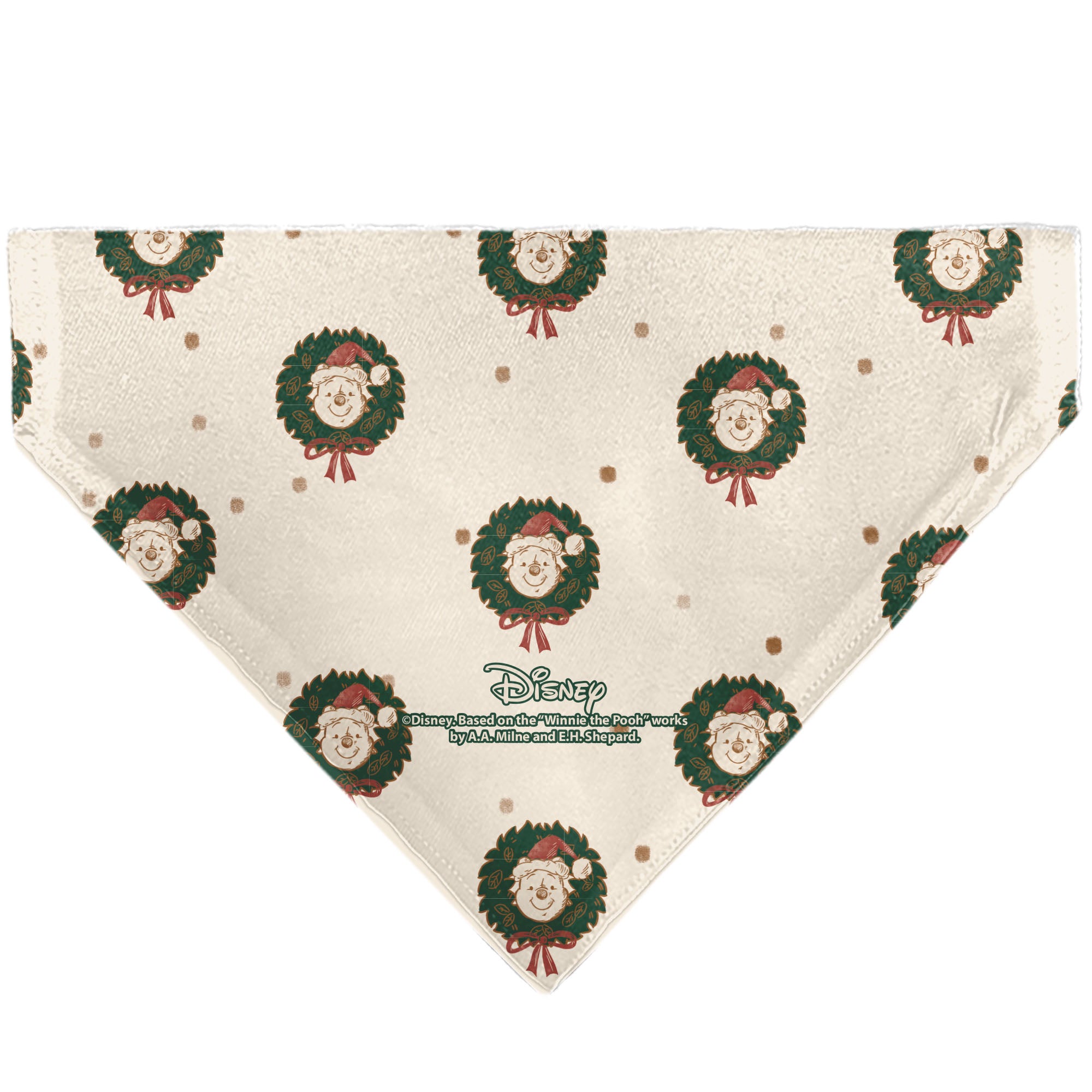 Pet Bandana - Winnie the Pooh and Piglet FEELS LIKE CHRISTMAS Holiday Pose Beige Pet Bandanas Disney