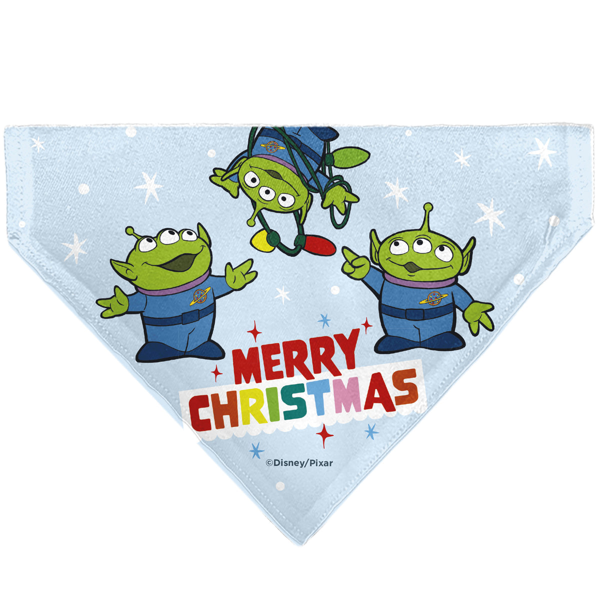 Pet Bandana - Holiday Toy Story 4 Characters MERRY CHRISTMAS Group Pose Light Blue Pet Bandanas Disney