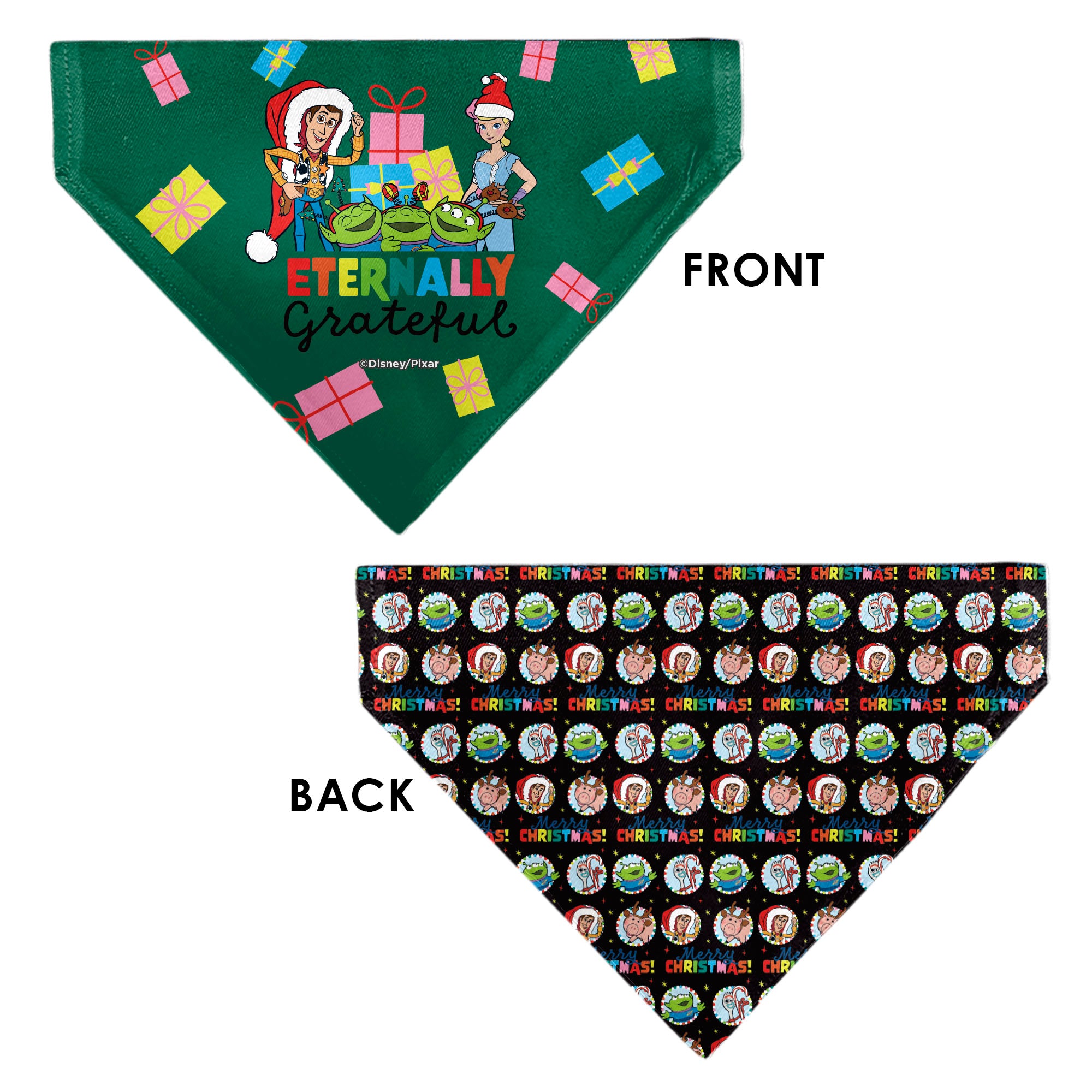Pet Bandana - Toy Story ETERNALLY GRATEFUL Holiday Pose and Icons Multi Color Pet Bandanas Disney