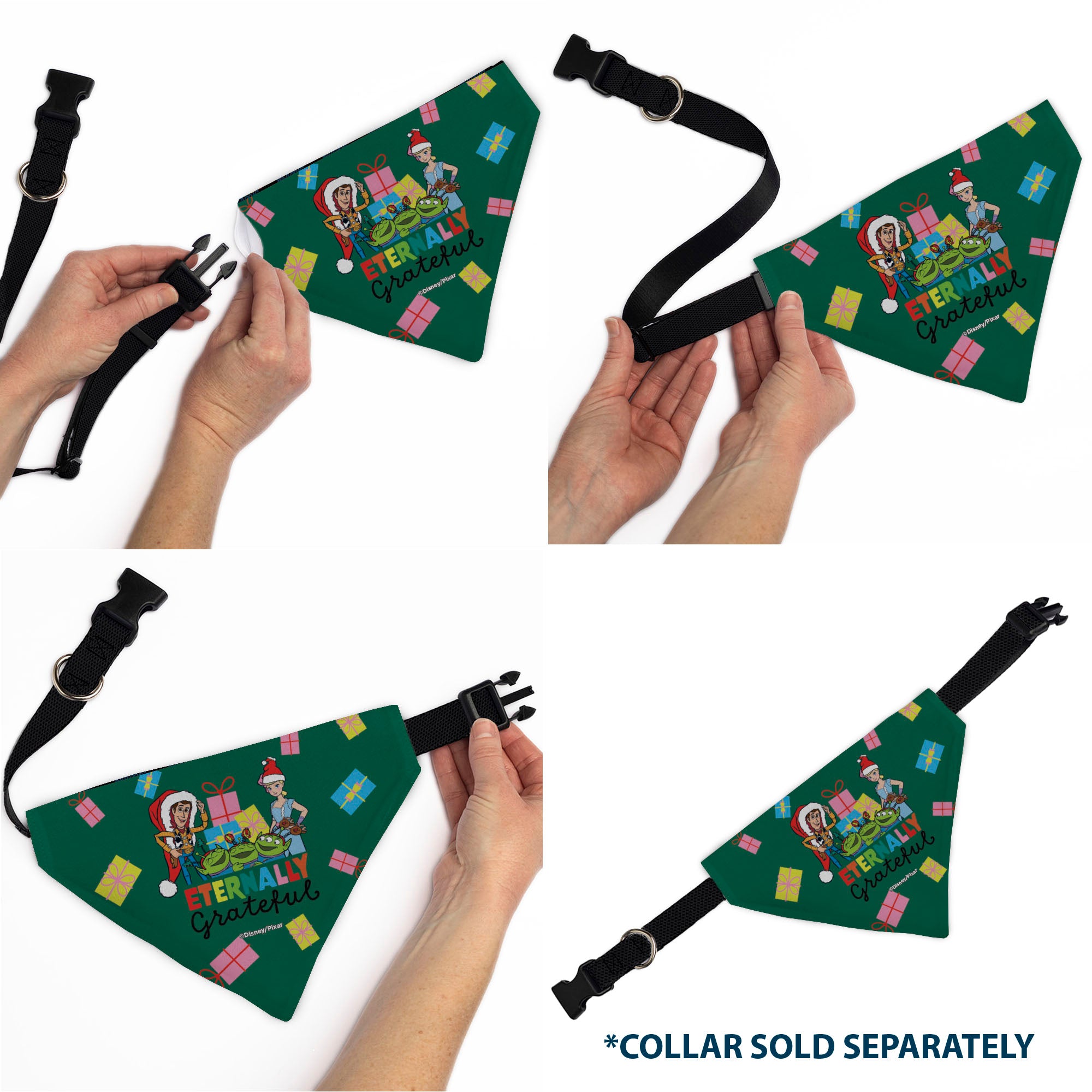 Pet Bandana - Toy Story ETERNALLY GRATEFUL Holiday Pose and Icons Multi Color Pet Bandanas Disney