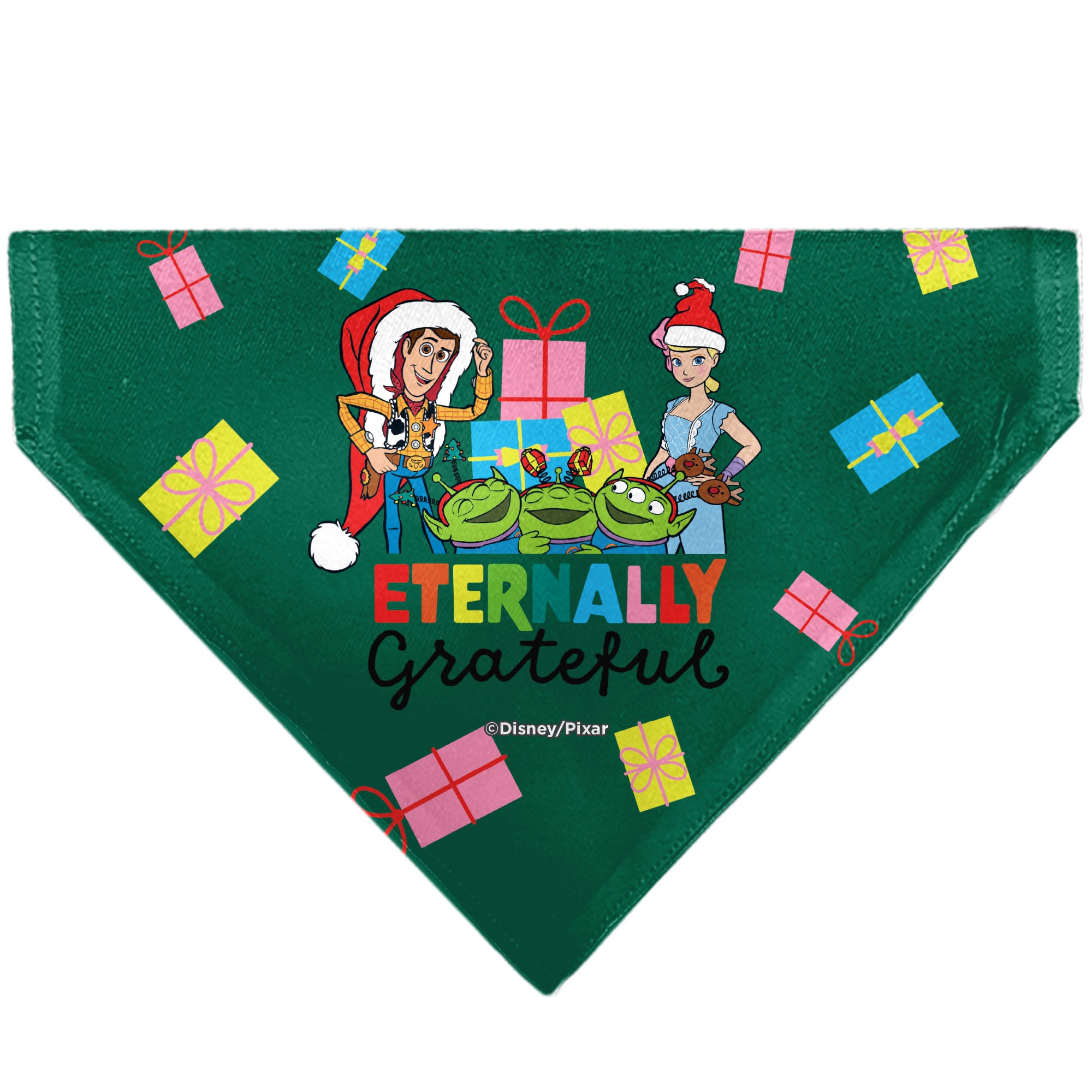Pet Bandana - Toy Story ETERNALLY GRATEFUL Holiday Pose and Icons Multi Color Pet Bandanas Disney