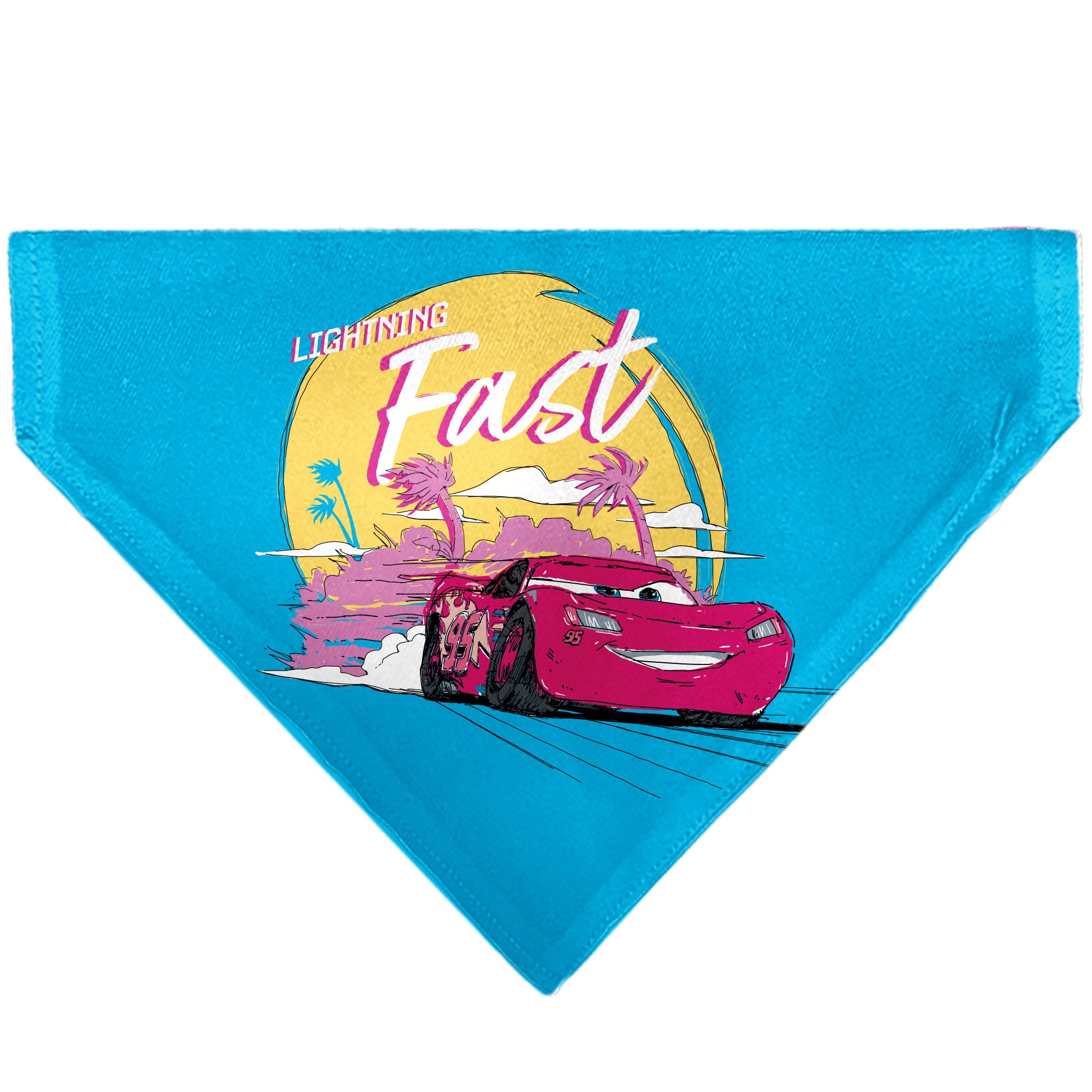 Pet Bandana - Cars Lightning McQueen LIGHTNING FAST Pose and Icons Pet Bandanas Disney