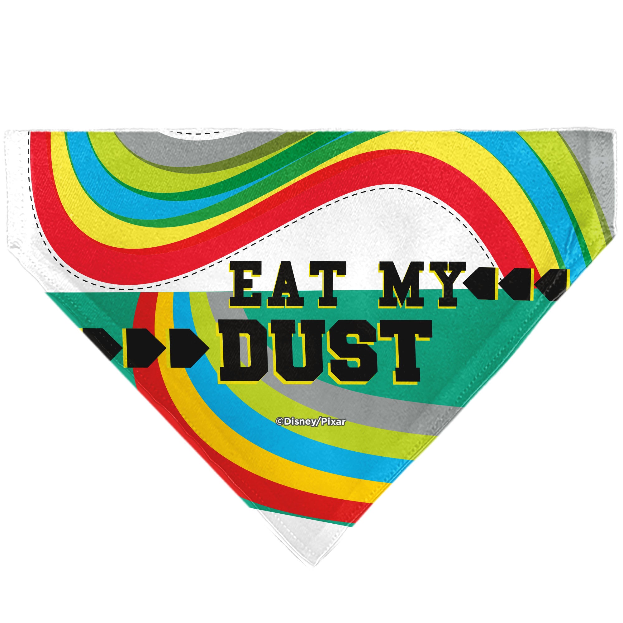 Pet Bandana - Cars Lightning McQueen EAT MY DUST Pose Multi Color Pet Bandanas Disney