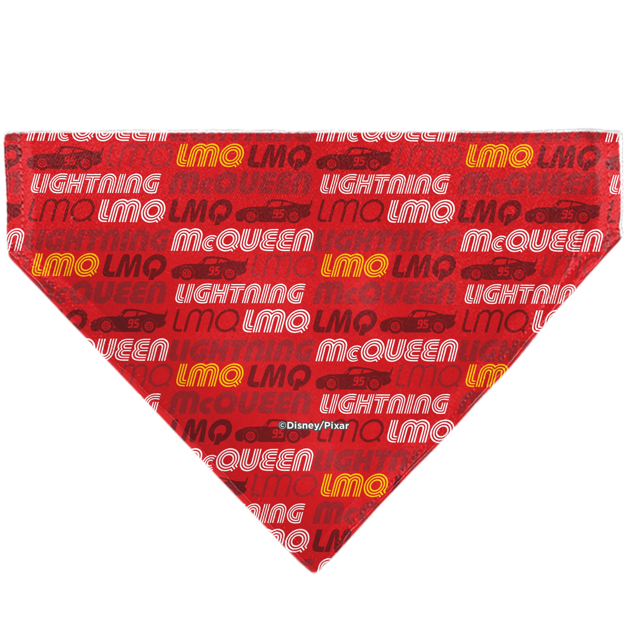 Pet Bandana - Cars LMQ LIGHTNING MCQUEEN Pose and Text Red Pet Bandanas Disney