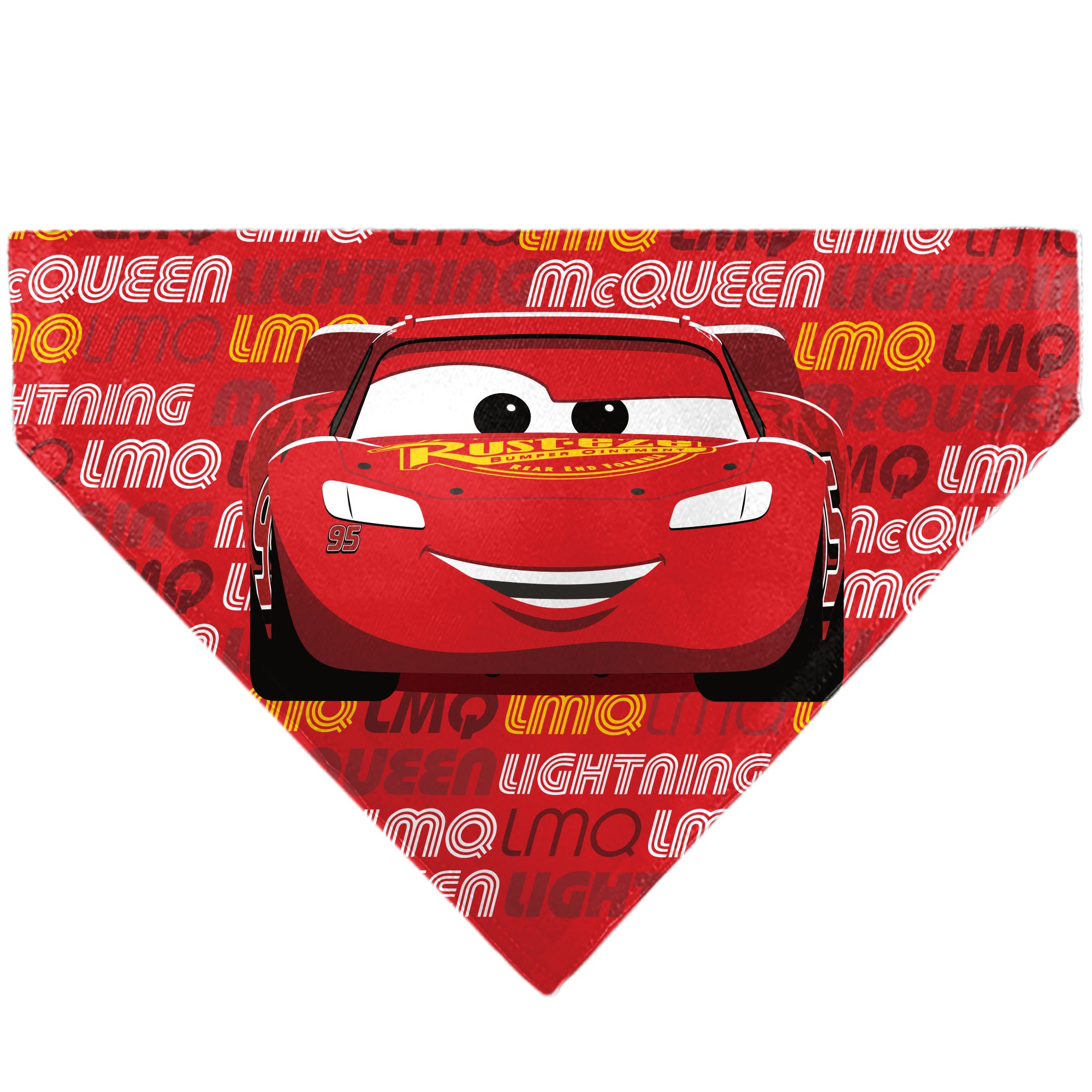 Pet Bandana - Cars LMQ LIGHTNING MCQUEEN Pose and Text Red Pet Bandanas Disney