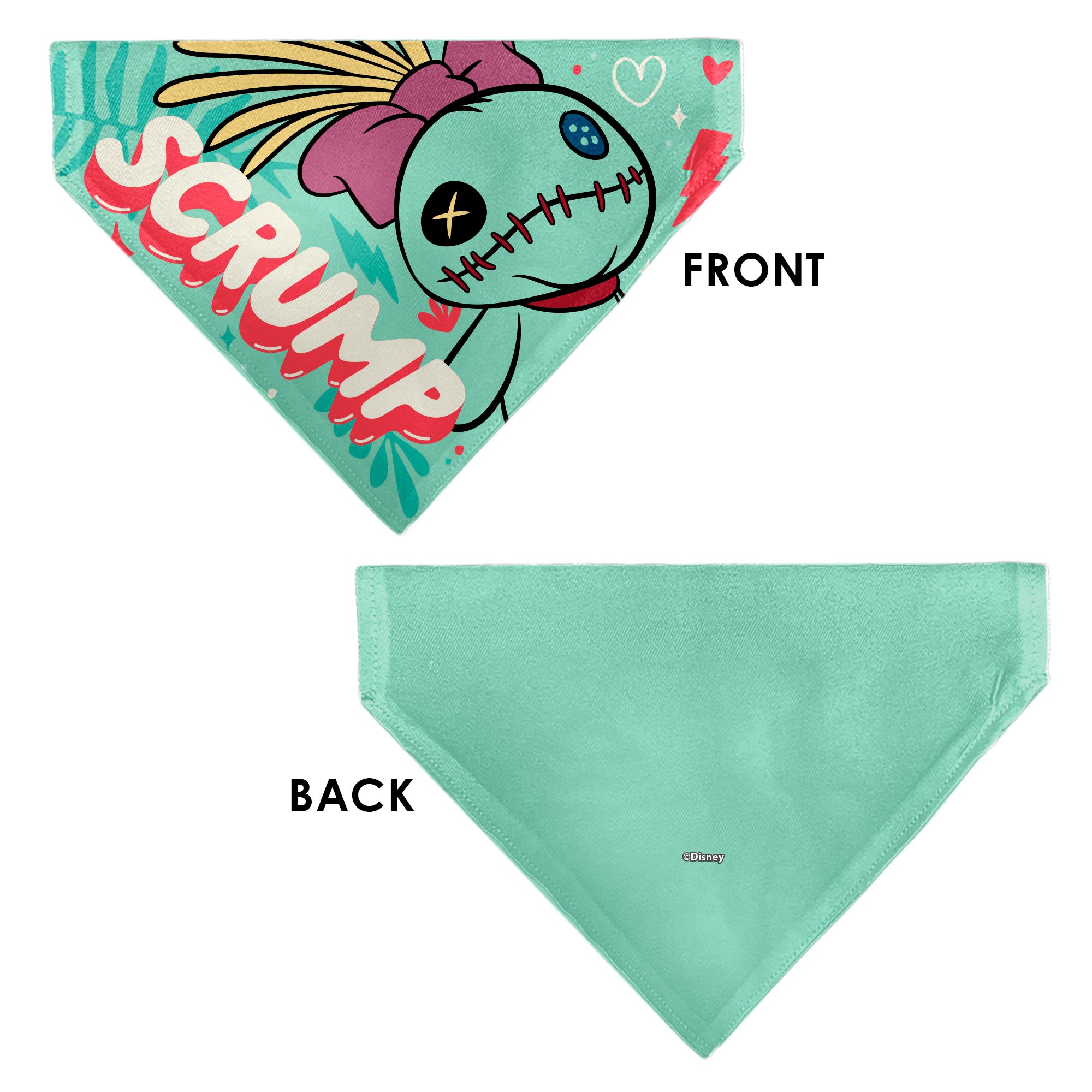 Pet Bandana - SCRUMP Text and Pose Light Blue Pet Bandanas Disney
