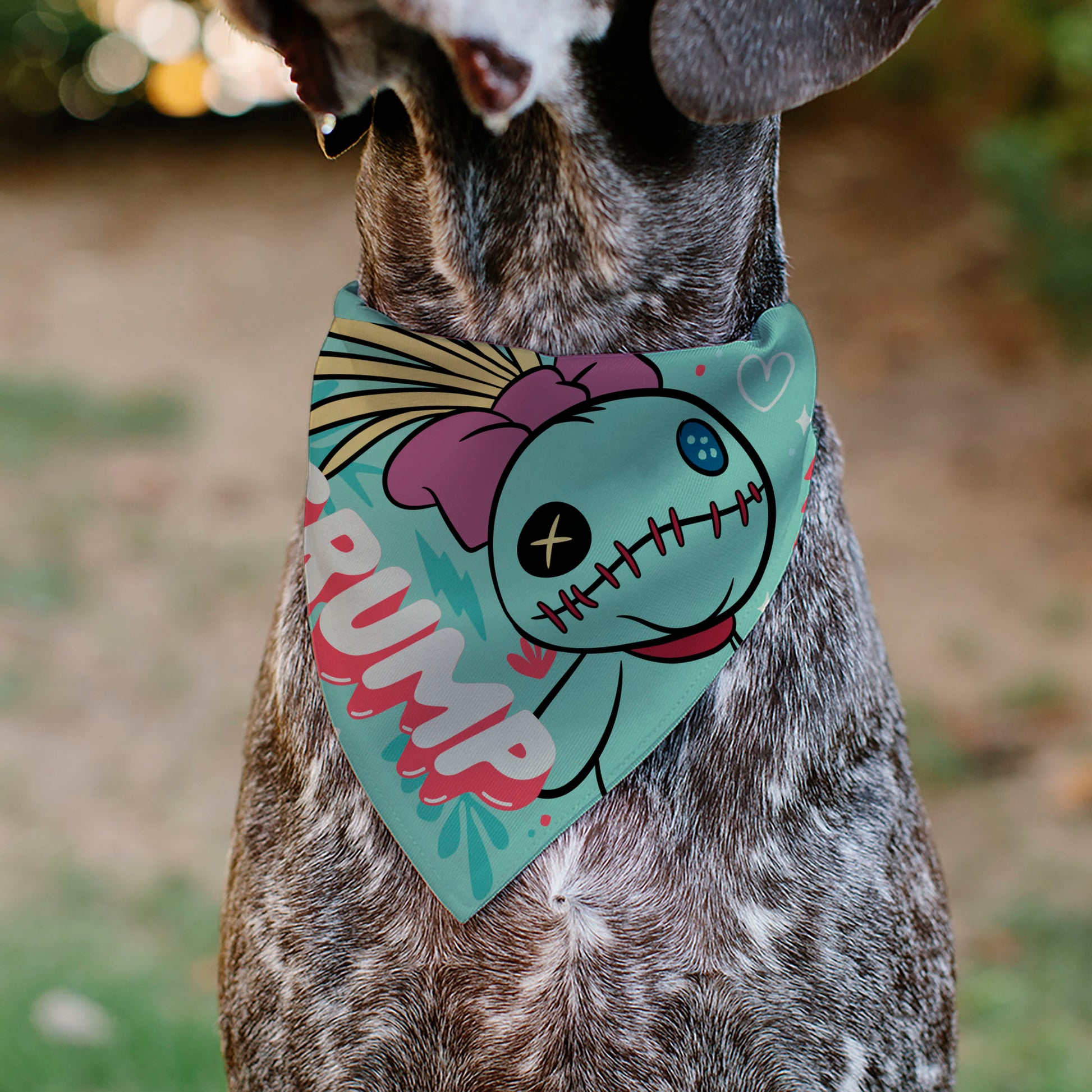Pet Bandana - SCRUMP Text and Pose Light Blue Pet Bandanas Disney