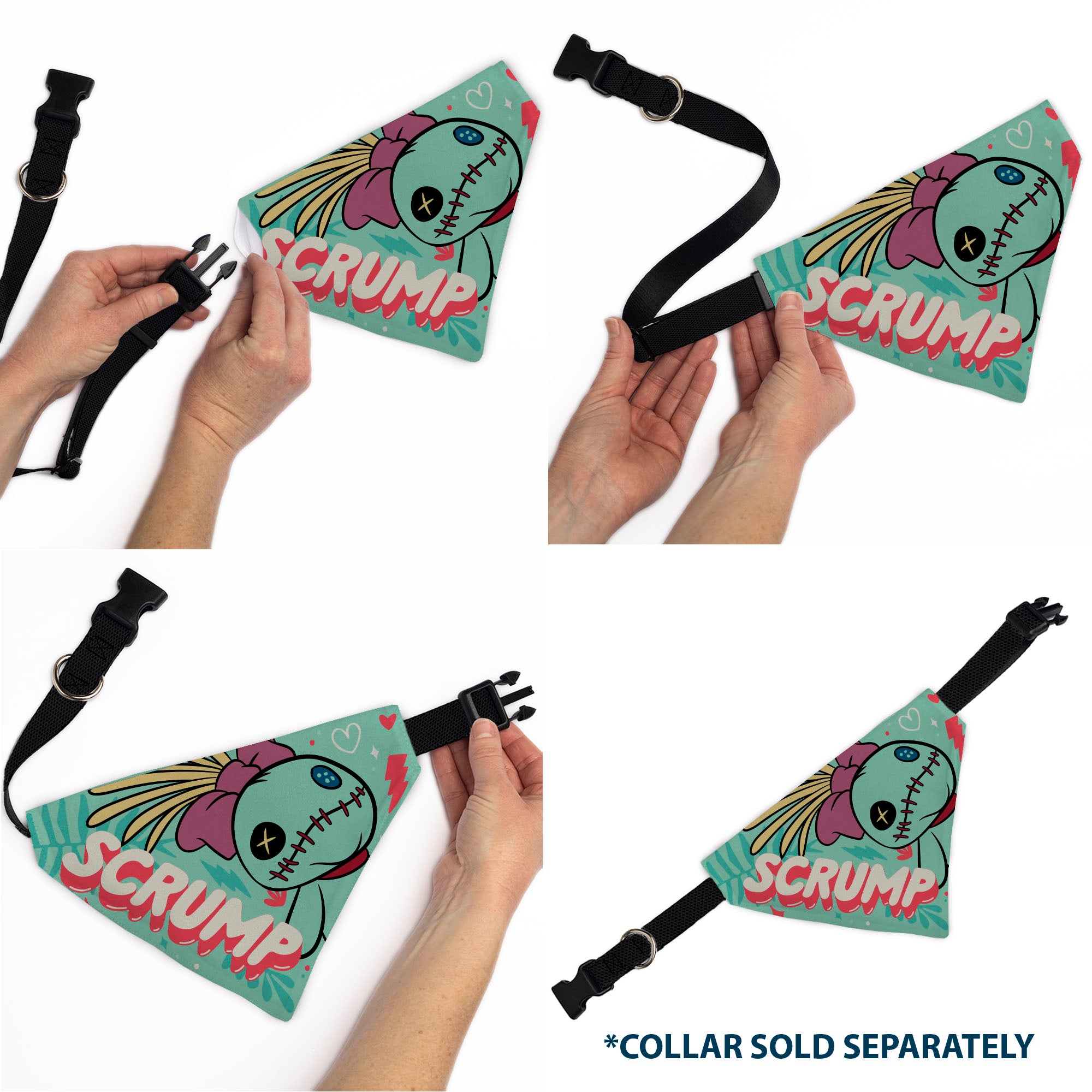 Pet Bandana - SCRUMP Text and Pose Light Blue Pet Bandanas Disney