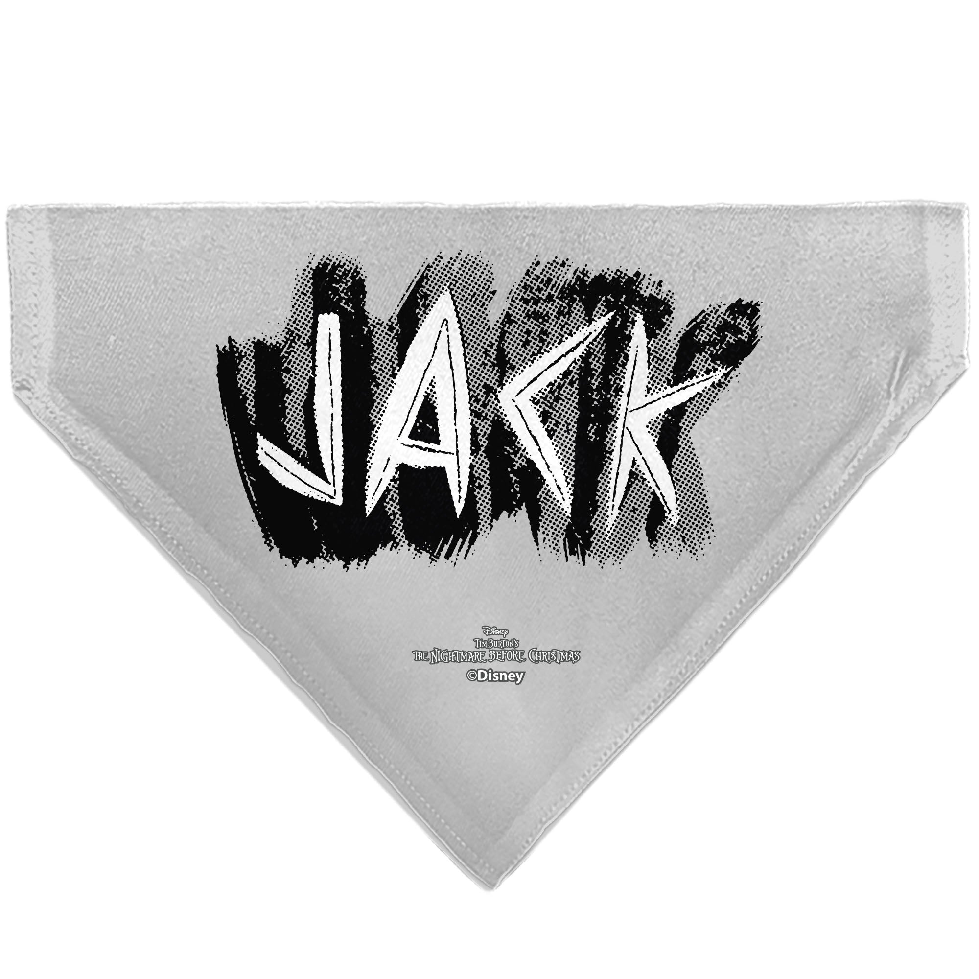 Pet Bandana - The Nightmare Before Christmas JACK Smiling Pose and Text Gray