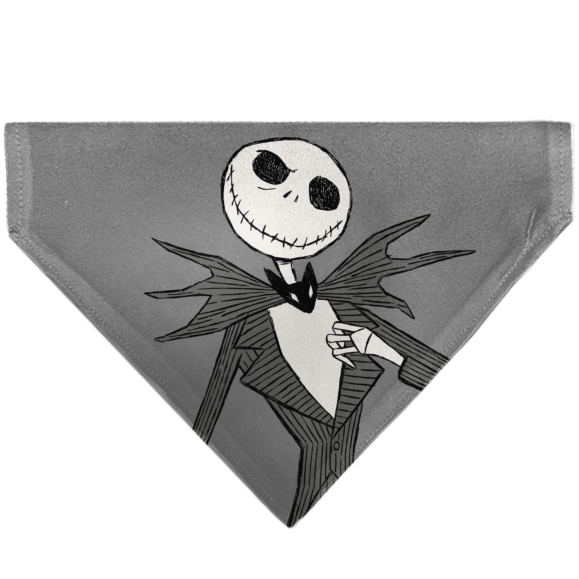 Pet Bandana - The Nightmare Before Christmas JACK Smiling Pose and Text Gray