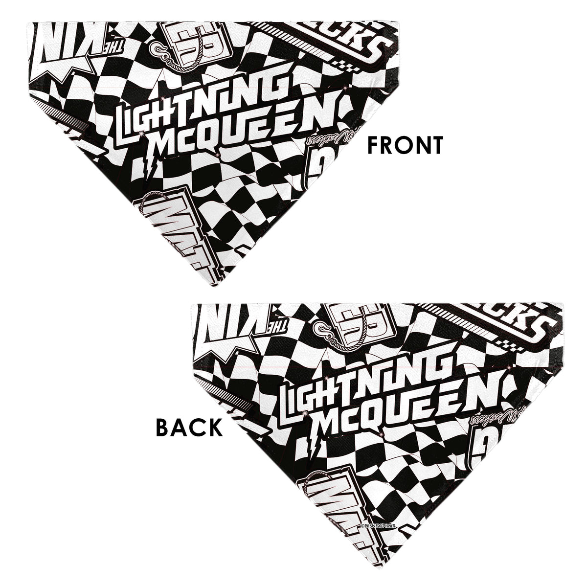 Pet Bandana - Cars LIGTNING MCQUEEN Checker Flag Collage White/Black Pet Bandanas Disney