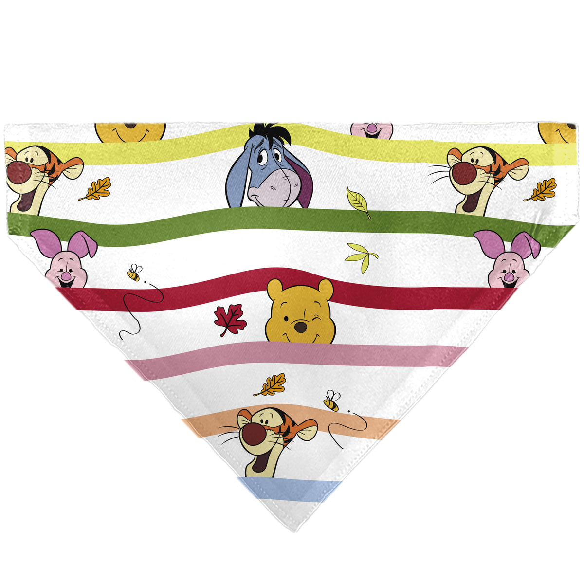 Pet Bandana - Winnie the Pooh and Friends Poses Stripe White/Multi Color