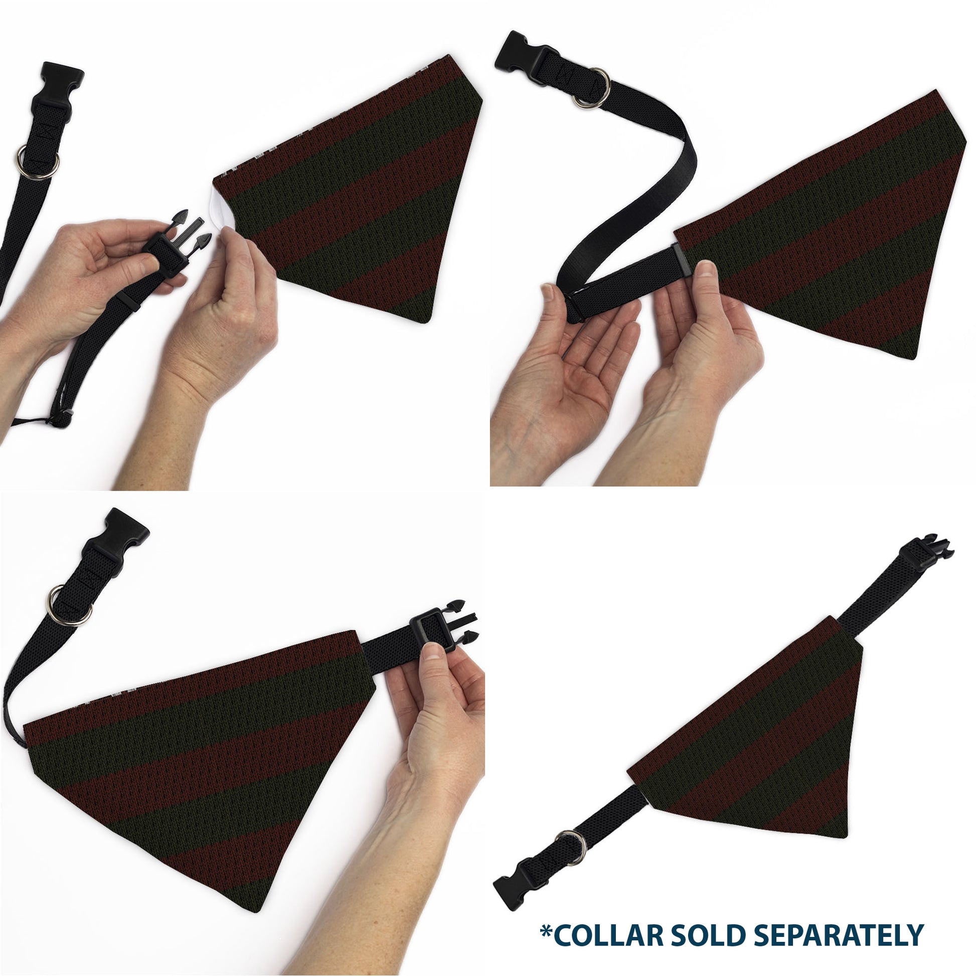 Pet Bandana - A Nightmare on Elm Street Freddy Melted Black/White/Red Pet Bandanas A Nightmare on Elm Street