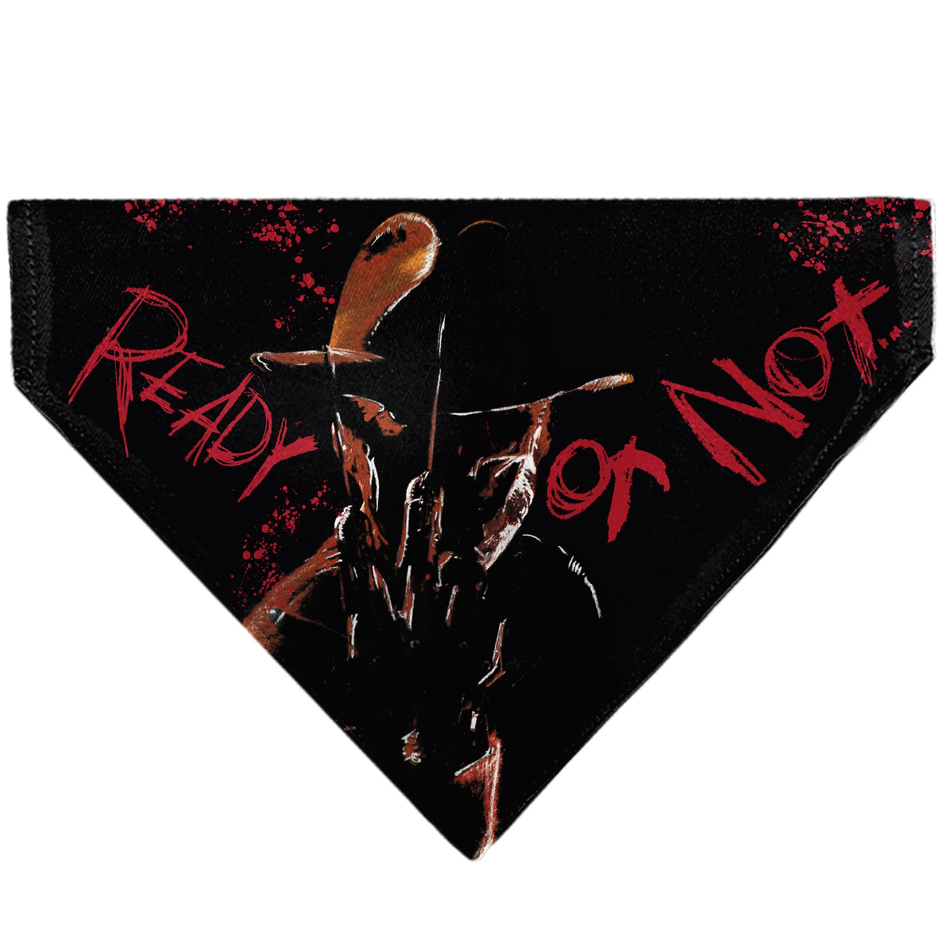 Pet Bandana - A Nightmare on Elm Street Freddy READY OR NOT HERE I COME Pose Black/Red Pet Bandanas A Nightmare on Elm Street
