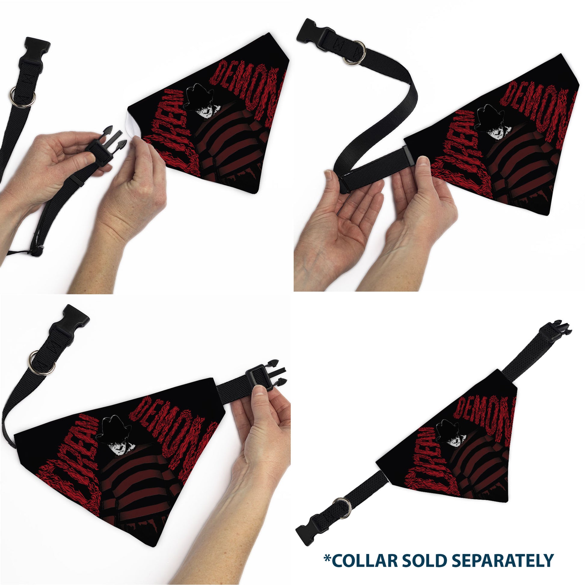 Pet Bandana - A Nightmare on Elm Street Freddy DREAM DEMON Pose Black/Red Pet Bandanas A Nightmare on Elm Street